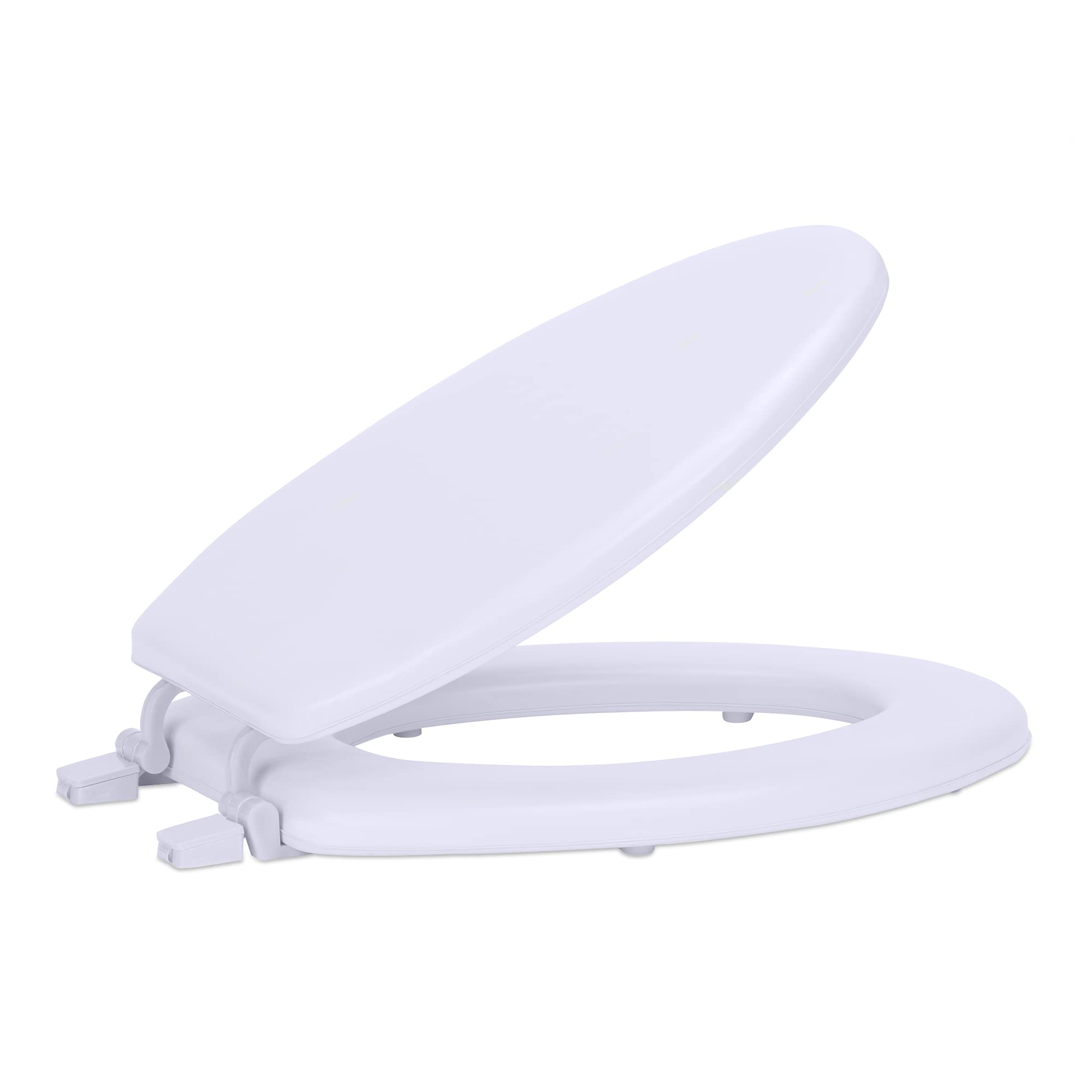 Soft Elongated Vinyl Toilet Seat, White - 19 Inch Soft Vinyl Cover With Comfort Foam Cushioning - Fits All Elongated Size Fixtures - Easy To Install Fantasia By Achim Home Decor
