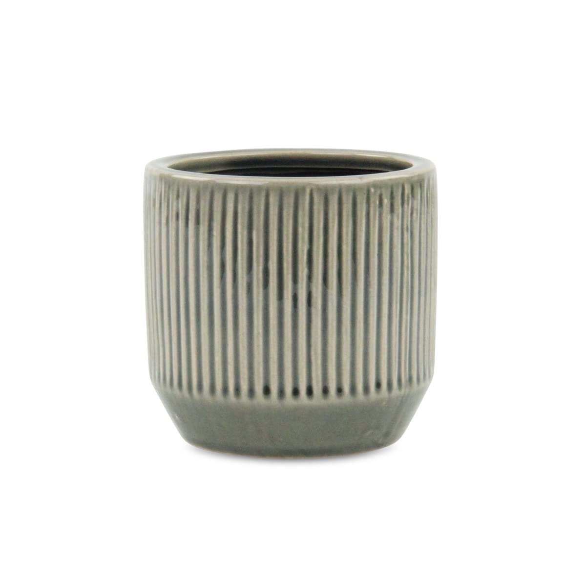 Gray Ruffled Ridge Pot - Small