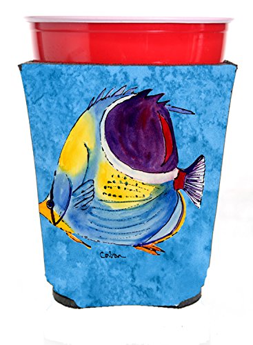 Carolines Treasures 8676Rsc Tropical Fish Red Solo Cup Beverage Insulator Hugger, Red Solo Cup, Multicolor
