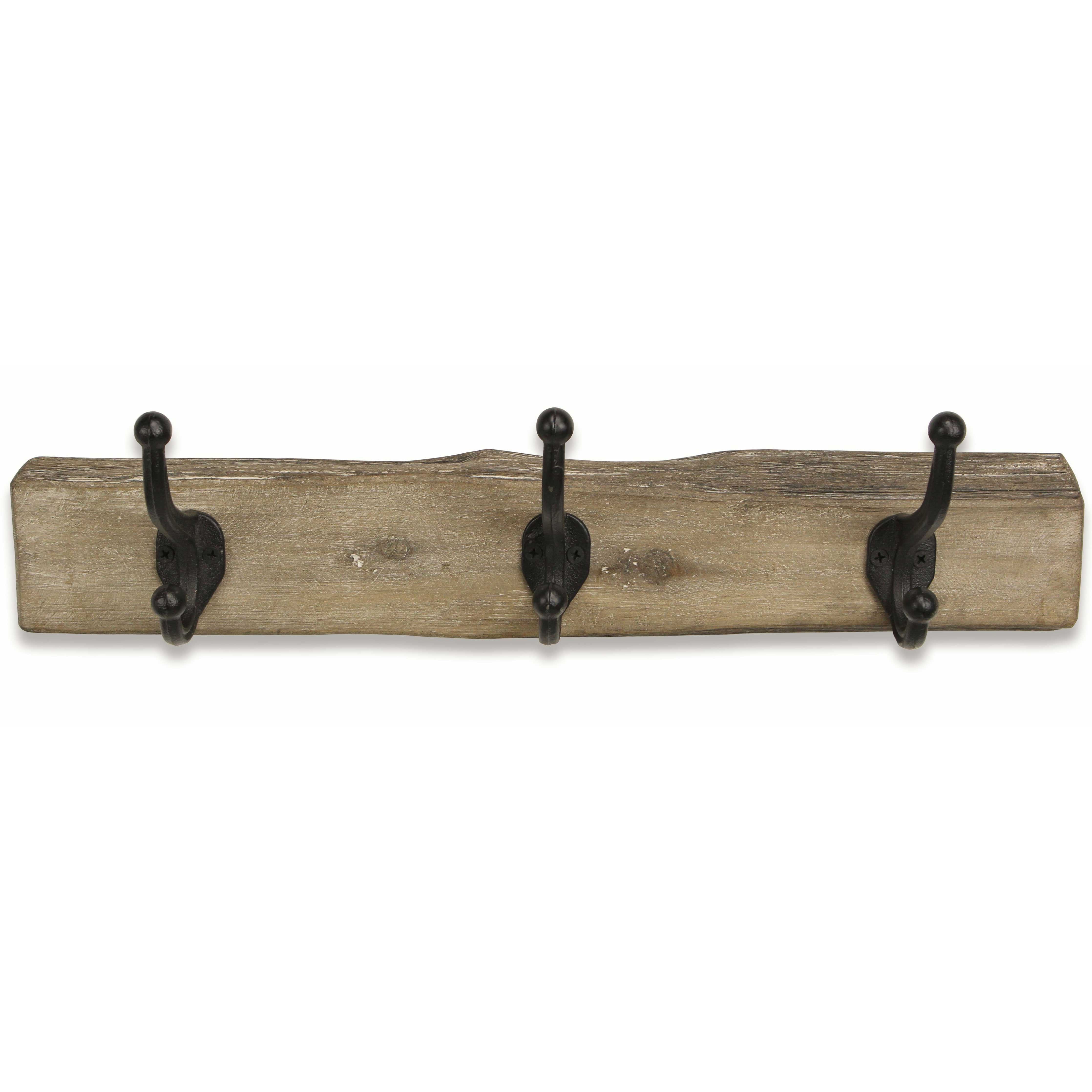 Gladys Rustic Wood 3 Hook Wall Organizer
