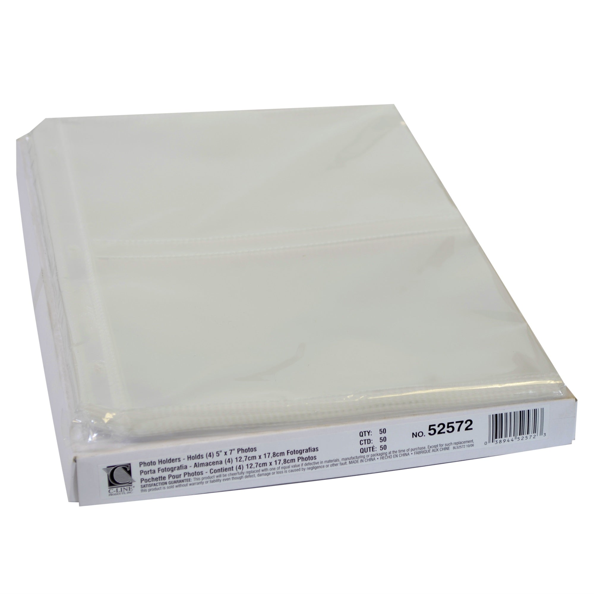 35Mm Ring Binder Photo Storage Pages - 5 X 7, Traditional Clear - Side Load, 11 1/4 X 8 1/8, 50/Bx, 52572