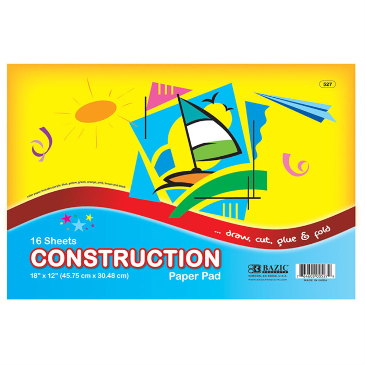 Bazic 16 Ct. 18' X 12' Construction Paper Pad