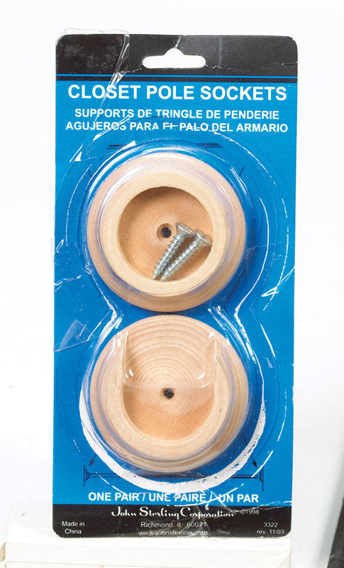 Sockets Pole 13/8 Wood (Pack Of 1)