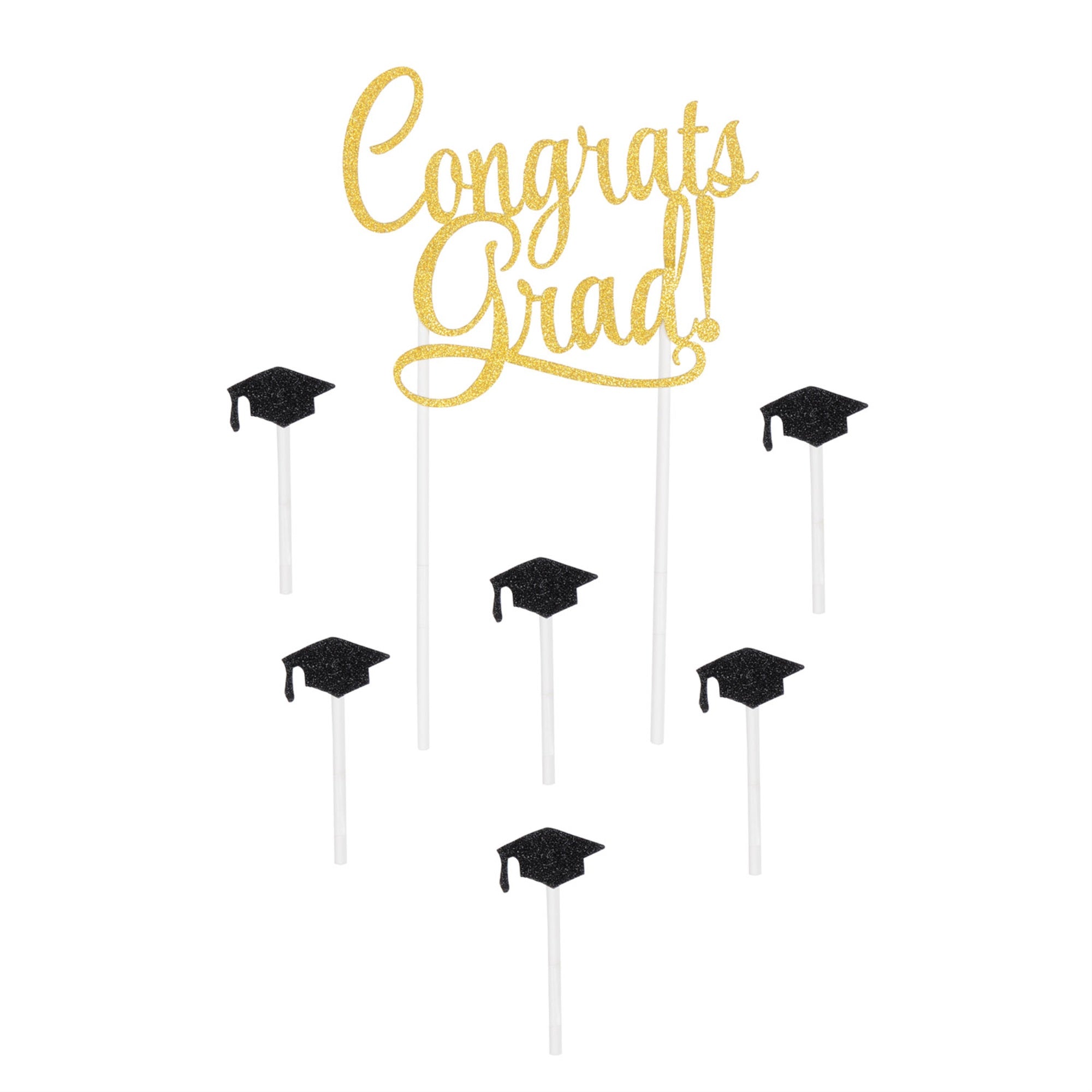 Congrats Grad! Cake Topper, (Pack Of 12)