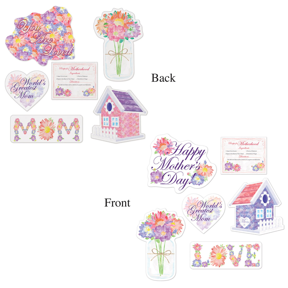 Mothers Day Cutouts, (Pack Of 12)