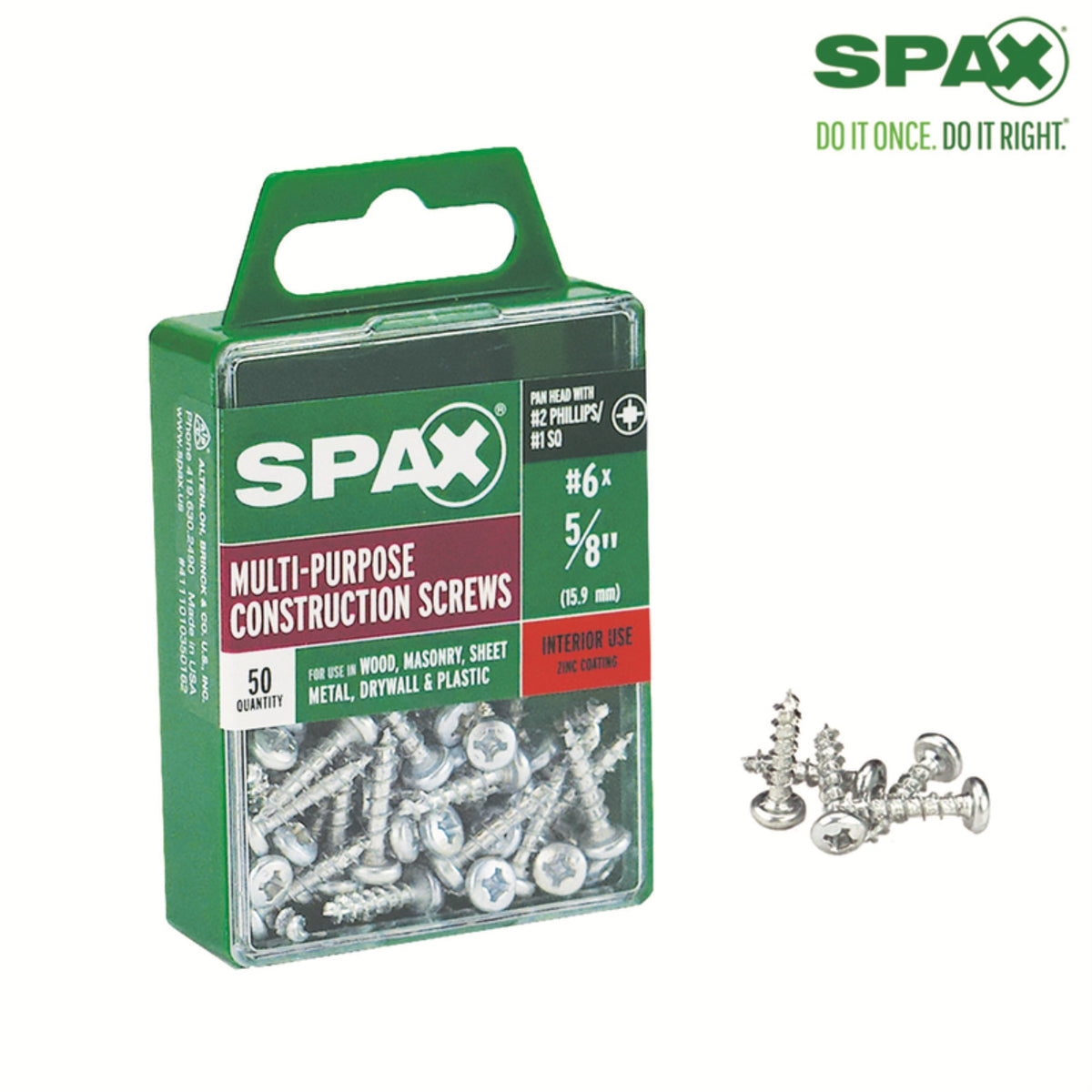 Scrw Spax Ph 6X5/8Bx50 (Pack Of 1)