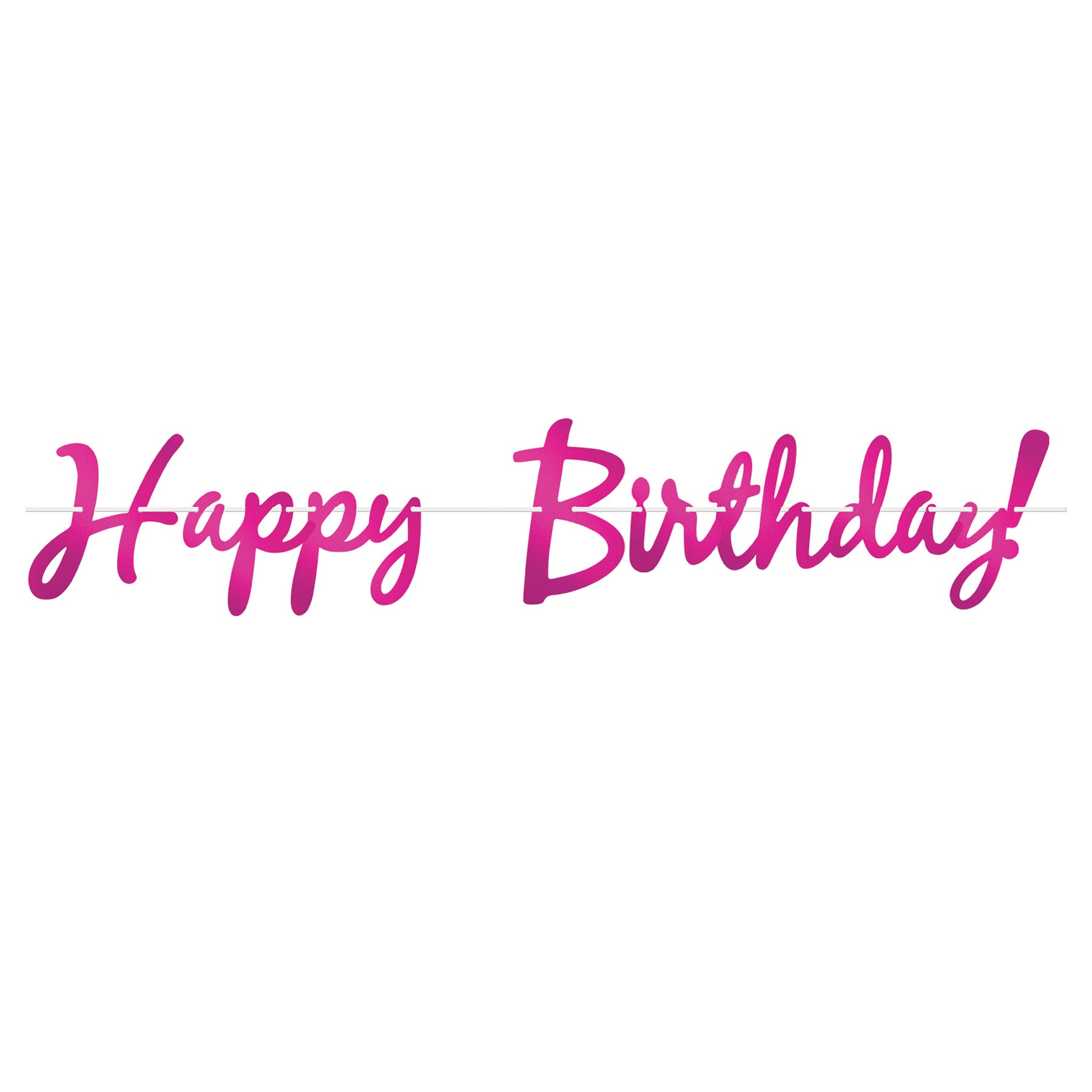 Foil Happy Birthday! Streamer cerise; assembly required Pack of 12