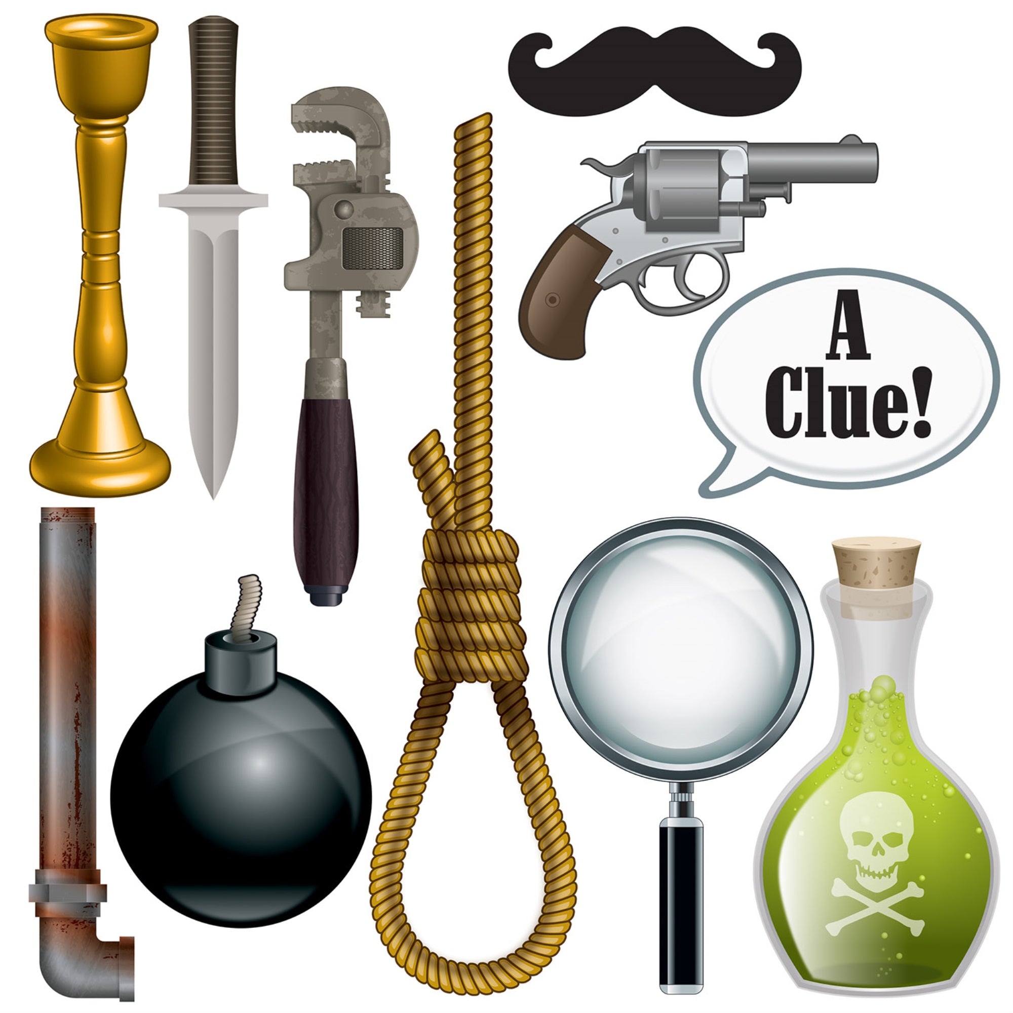 Murder Mystery Photo Fun Signs, (Pack Of 12)
