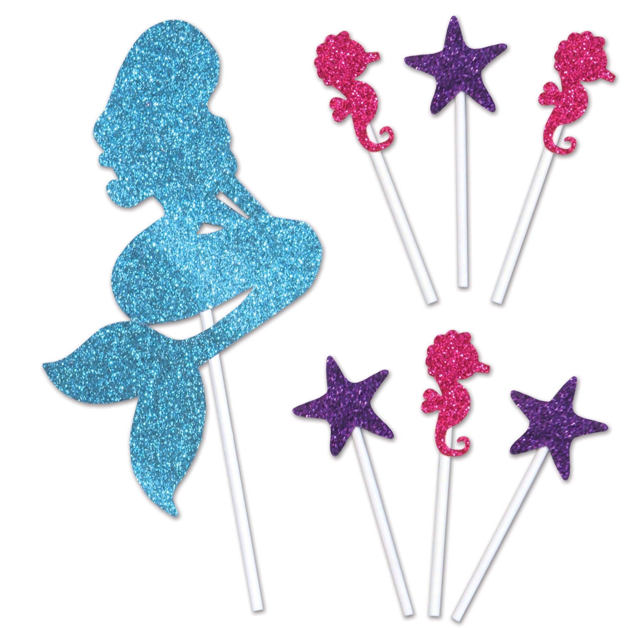 Mermaid Cake Topper, (Pack Of 12)