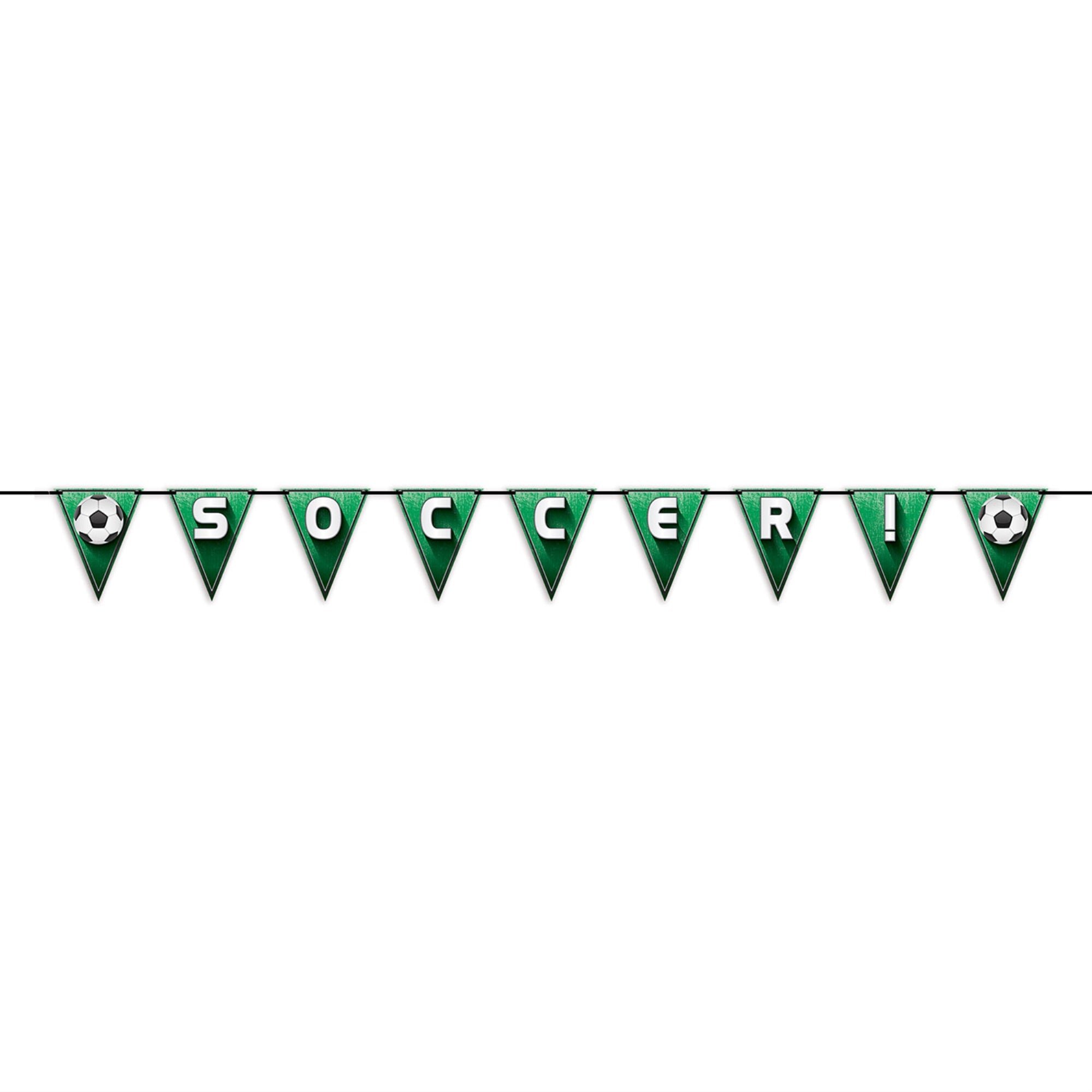 Soccer!/Football Pennant Streamer, (Pack Of 12)