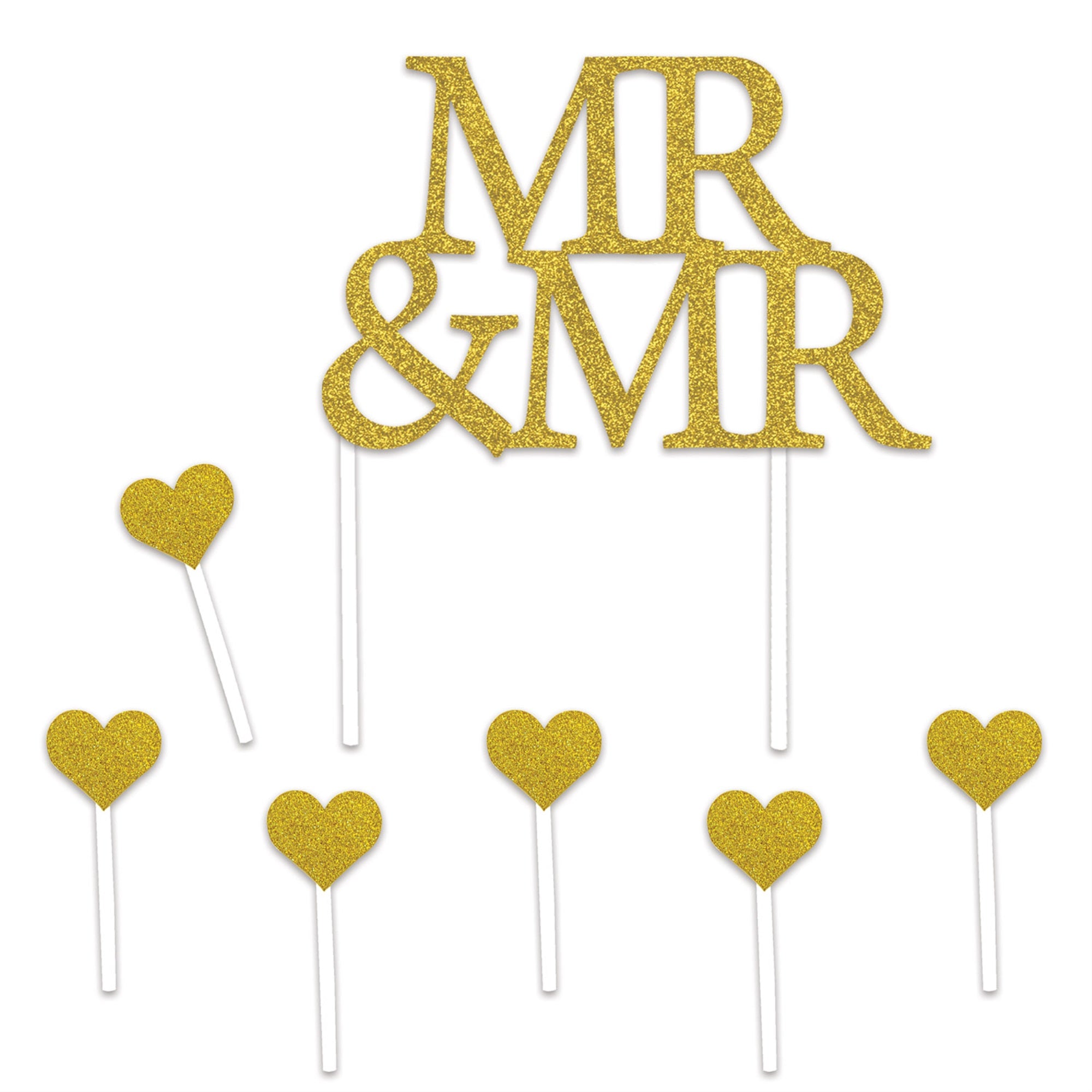 Mr & Mr Cake Topper, (Pack Of 12)