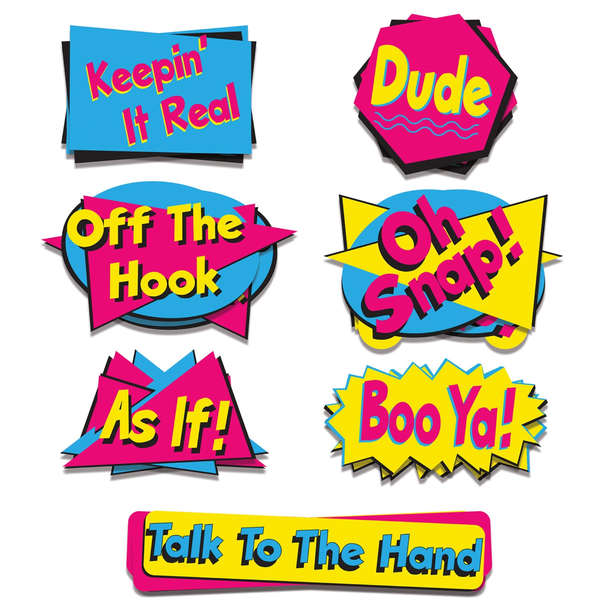 90S Phrase Cutouts, (Pack Of 12)