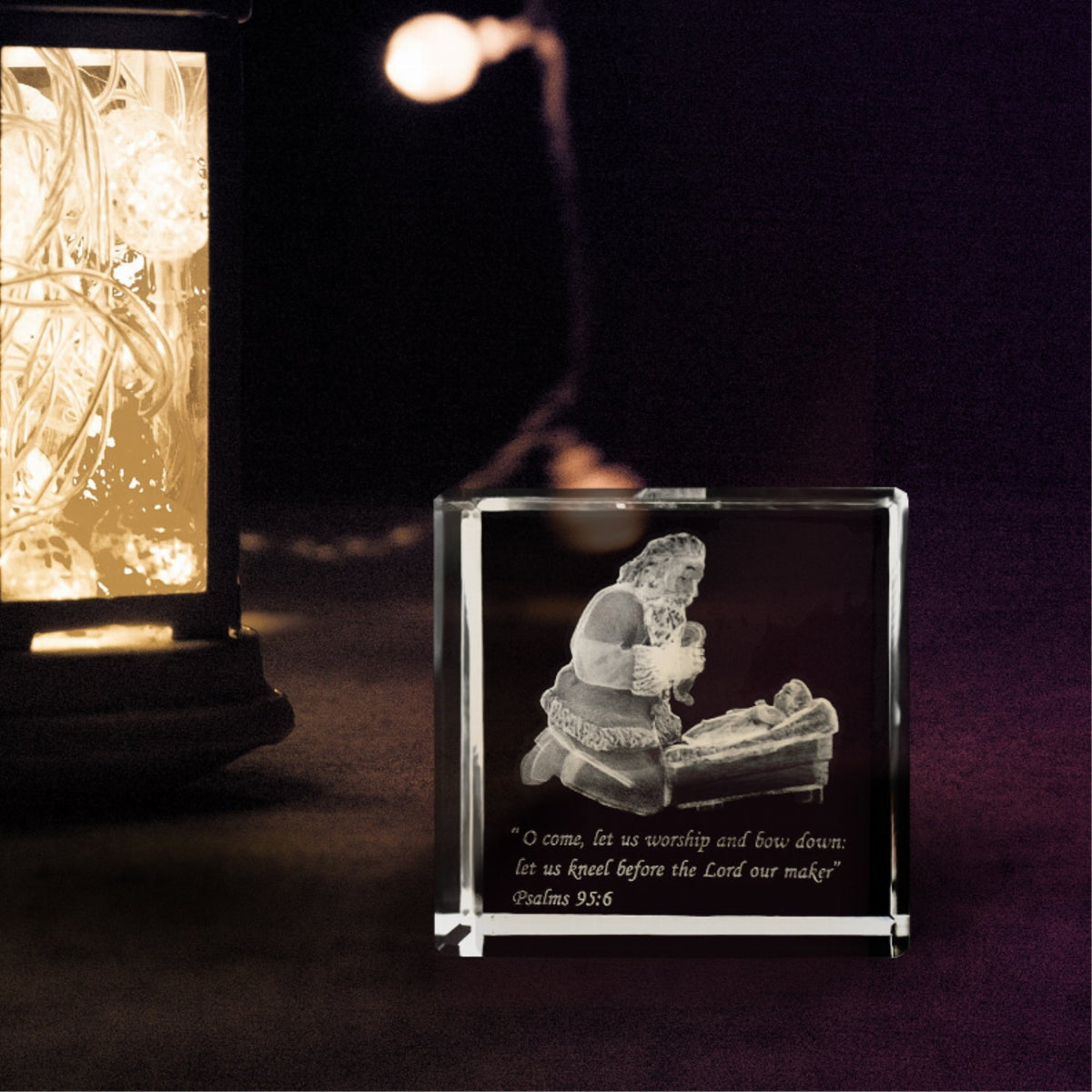 Wondering Awe Laser-Engraved Crystal Cube