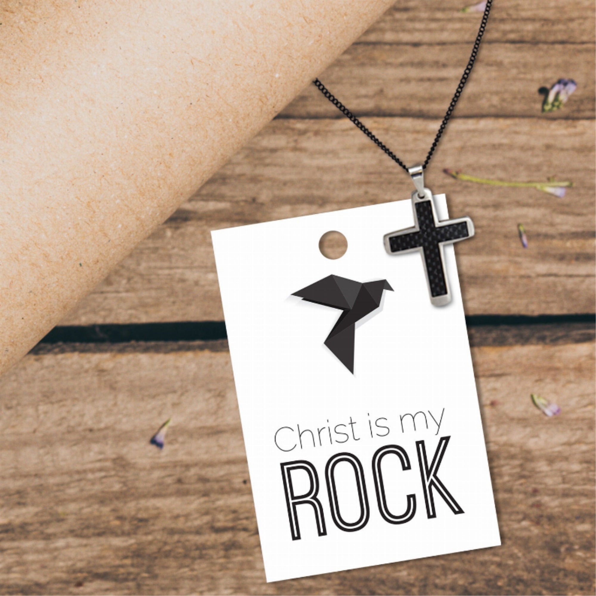 Carbon Fiber Cross Necklace