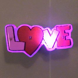 Love Flashing Body Light Lapel Pins