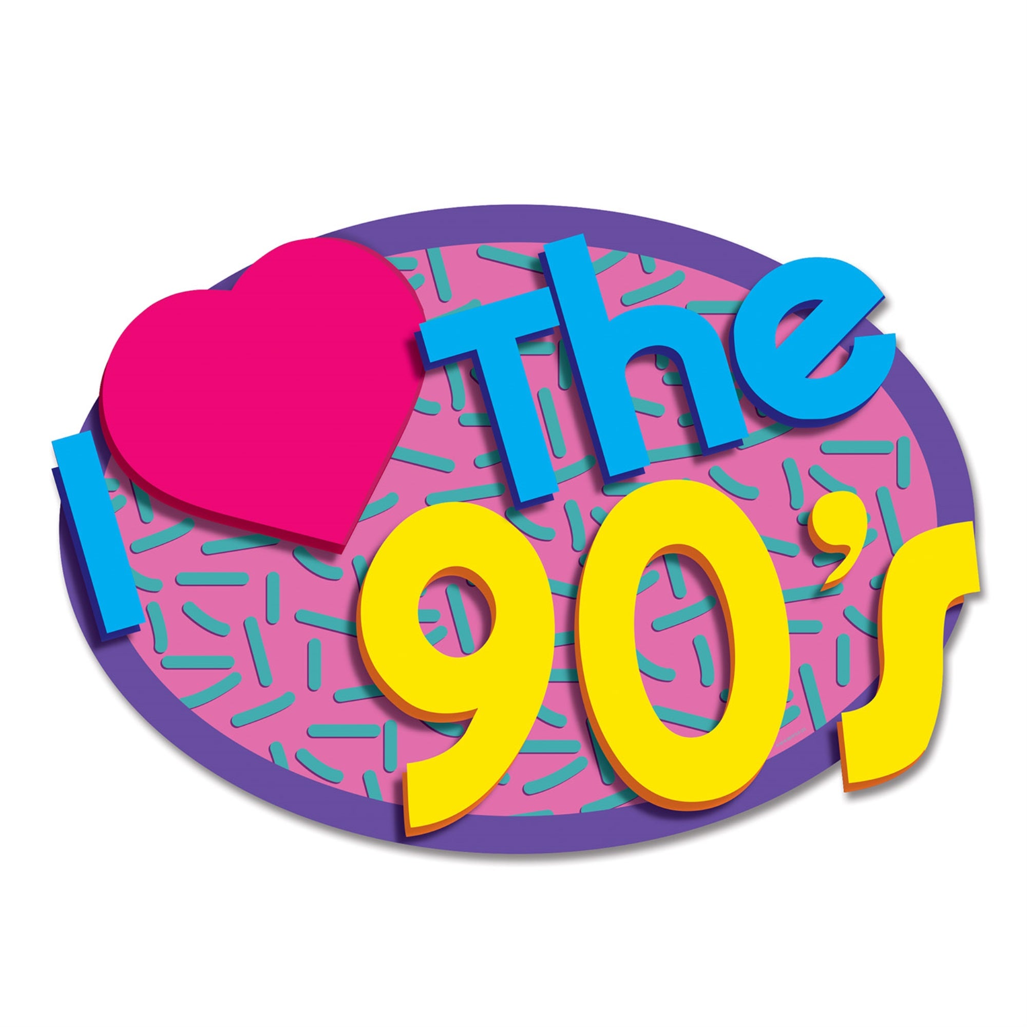 I Love The 90S Cutouts, (Pack Of 12)