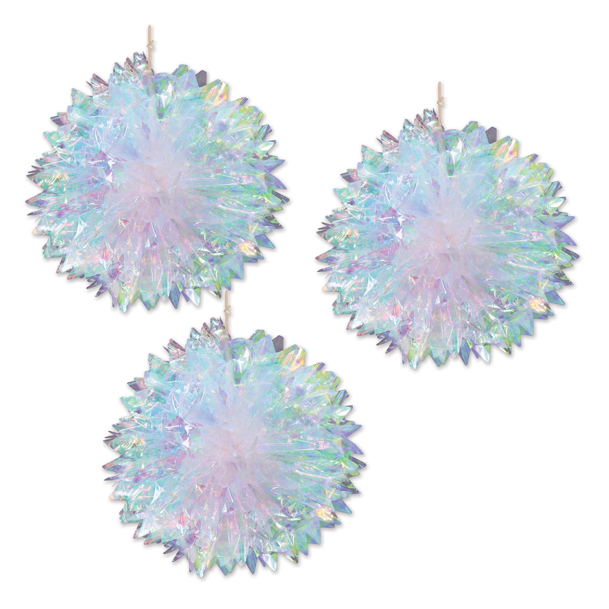 Iridescent Fluff Balls, (Pack Of 6)