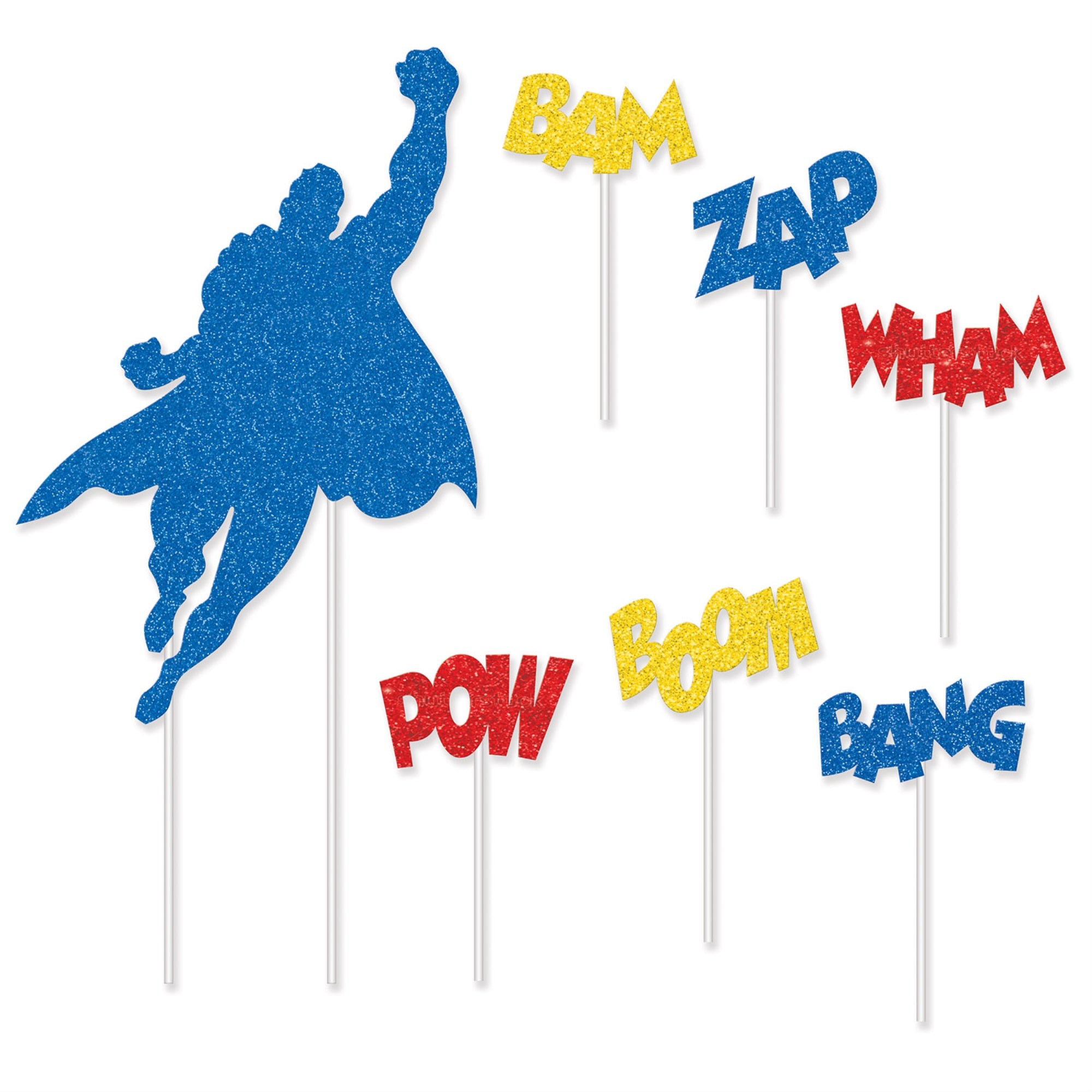 Hero Cake Topper, (Pack Of 12)