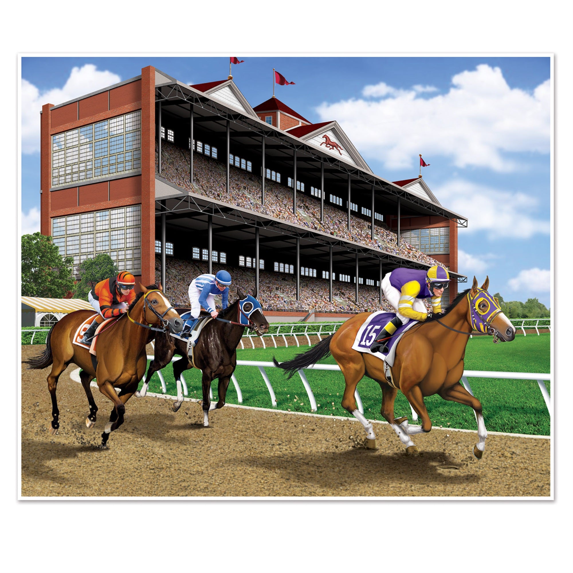 Horse Racing Insta-Mural Photo Op, (Pack Of 6)