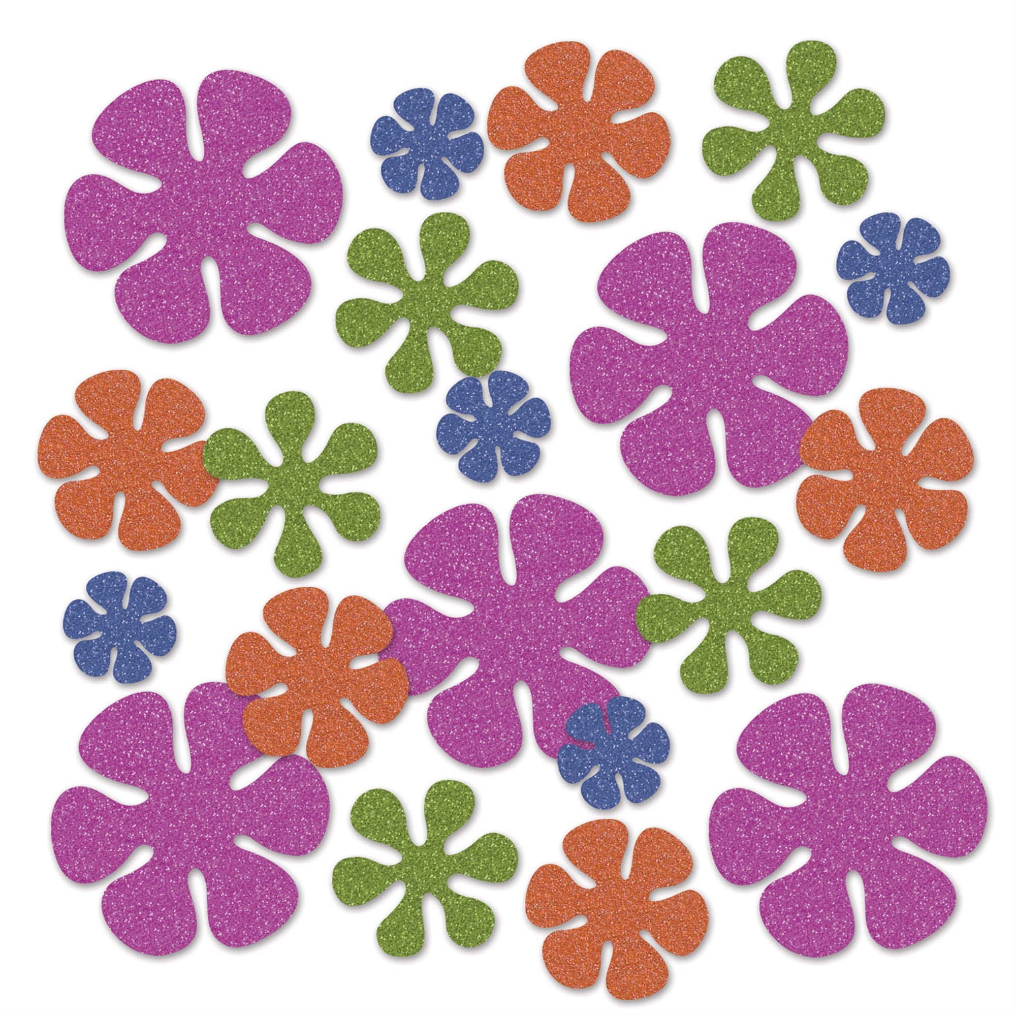 Retro Flower Deluxe Sparkle Confetti, (Pack Of 12)