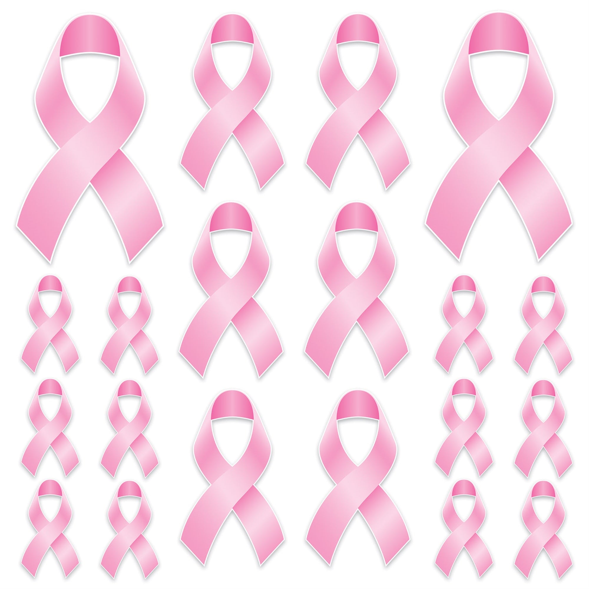 Pink Ribbon Cutouts, (Pack Of 12)