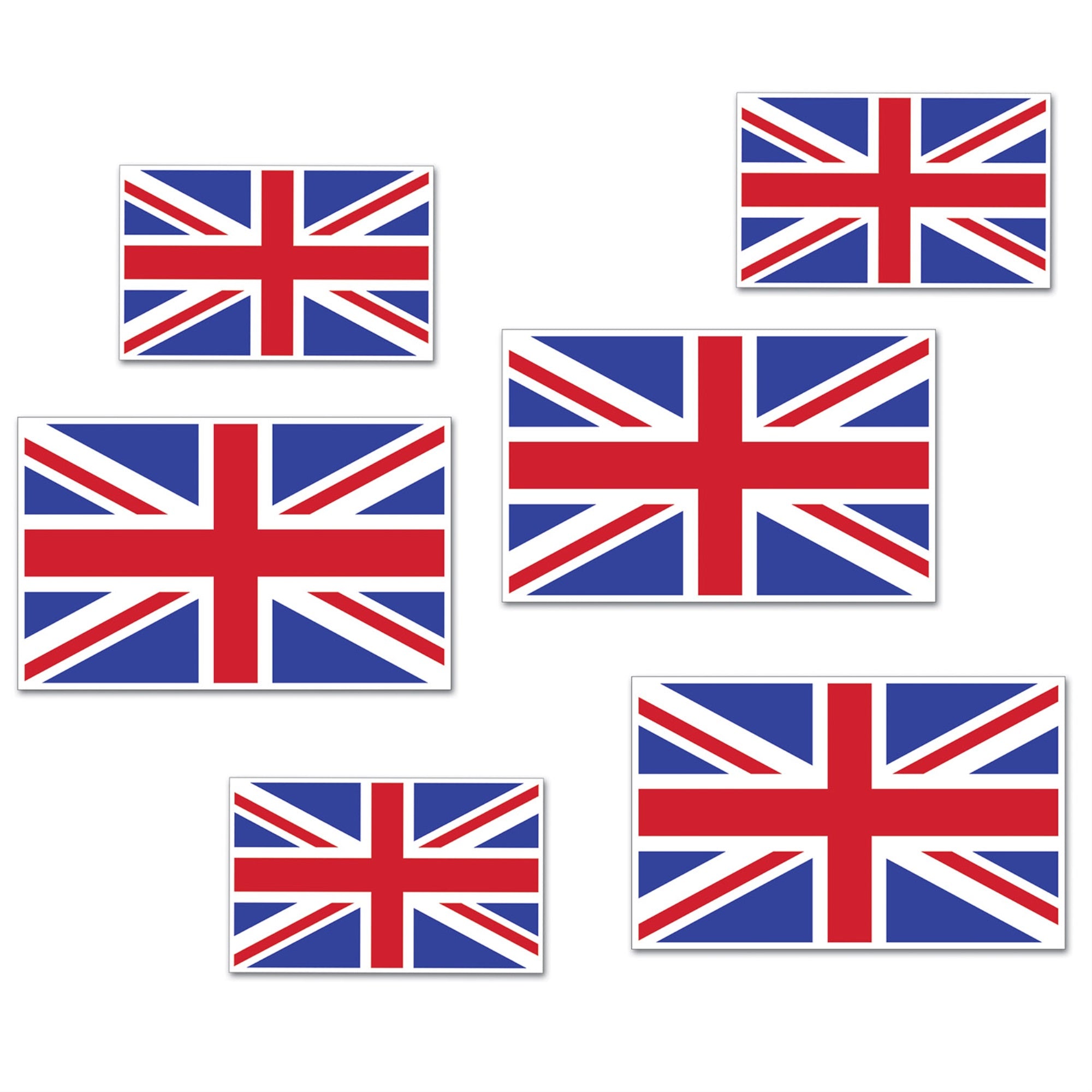 British Flag Cutouts, (Pack Of 12)