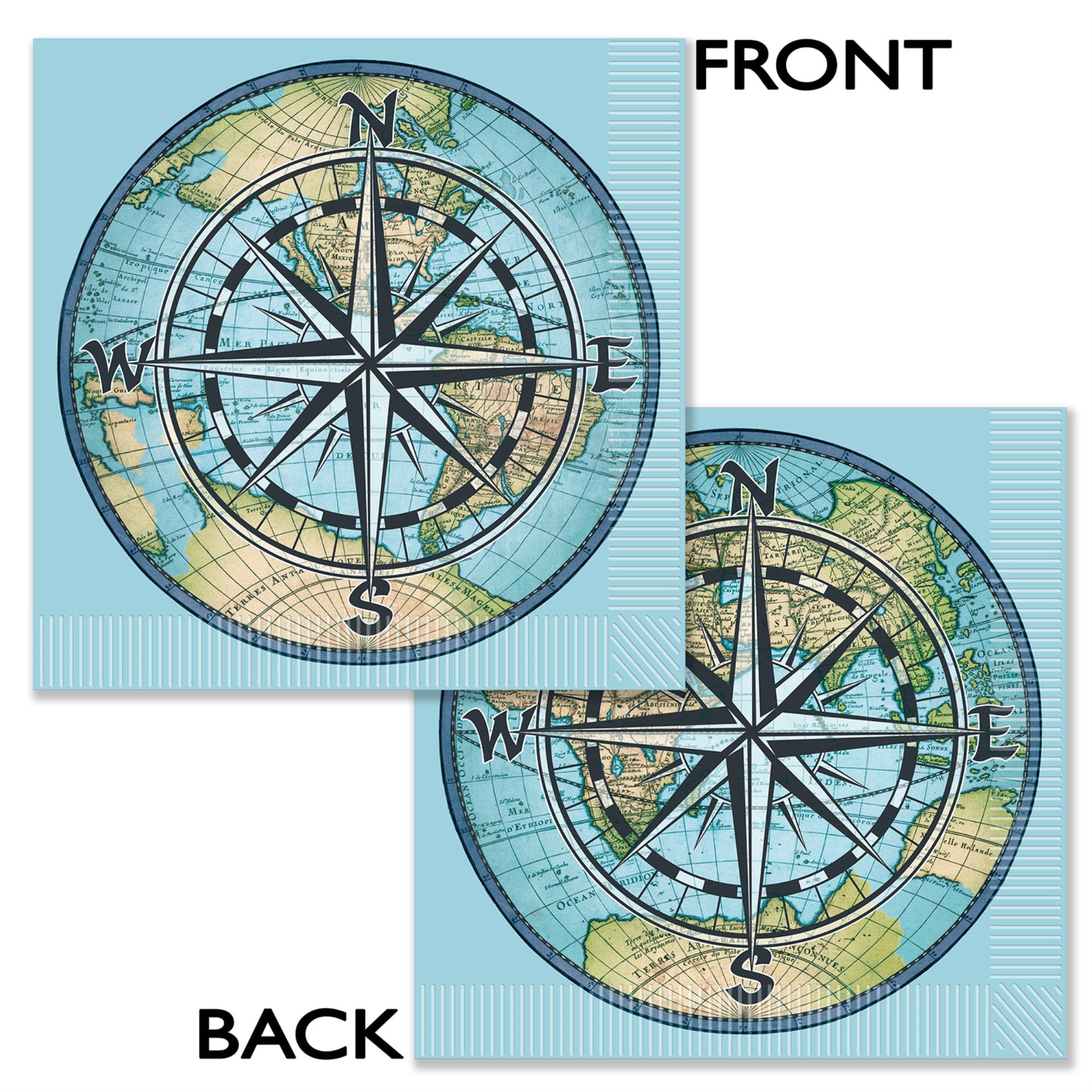 Bon Voyage Luncheon Napkins, (Pack Of 12)