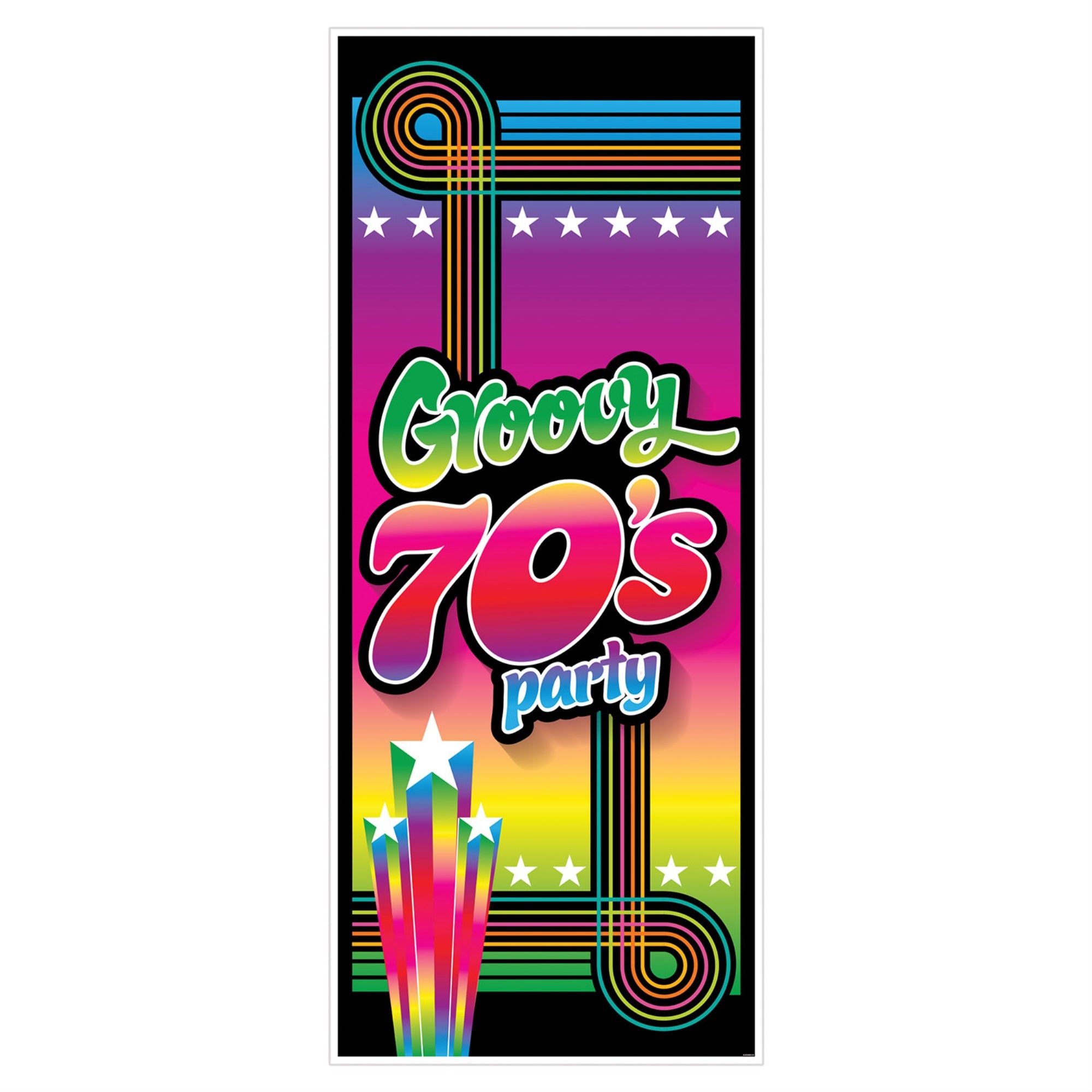 70S Groovy Party Door Cover, (Pack Of 12)