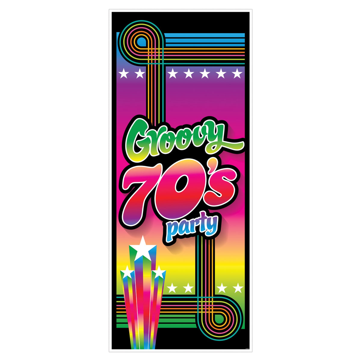 70S Groovy Party Door Cover, (Pack Of 12)