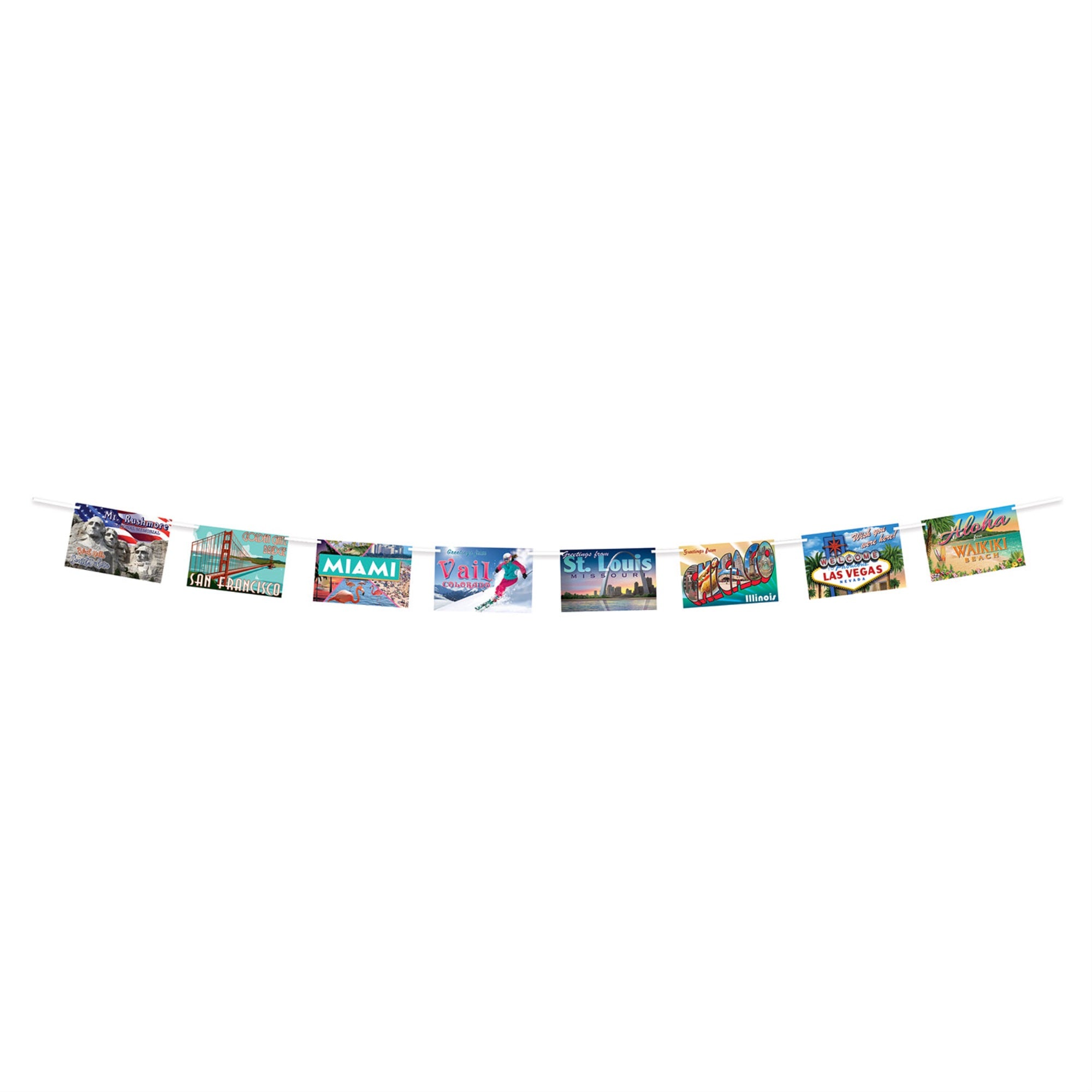 Travel America Postcard Streamer, (Pack Of 12)