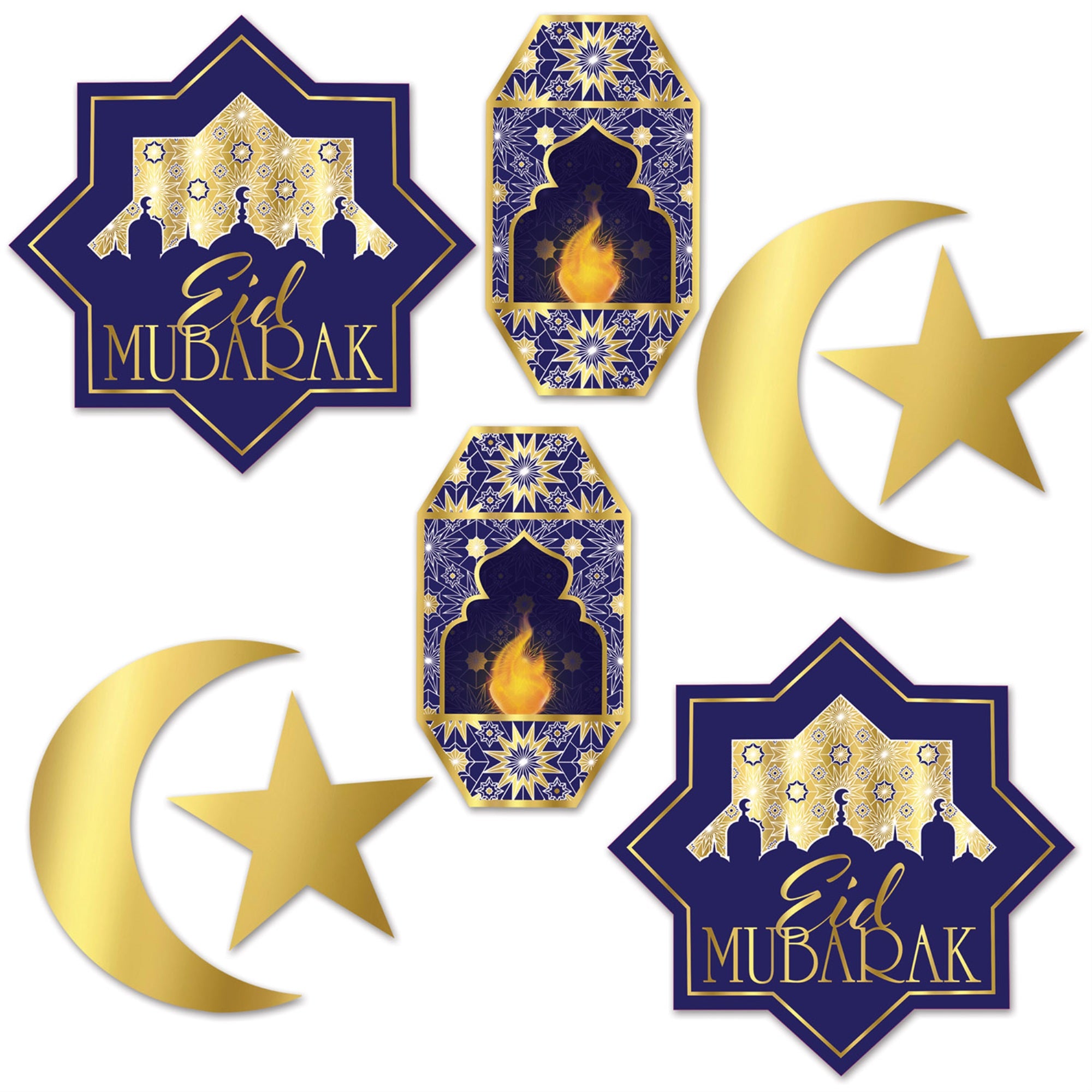 Foil Ramadan Cutouts, (Pack Of 12)