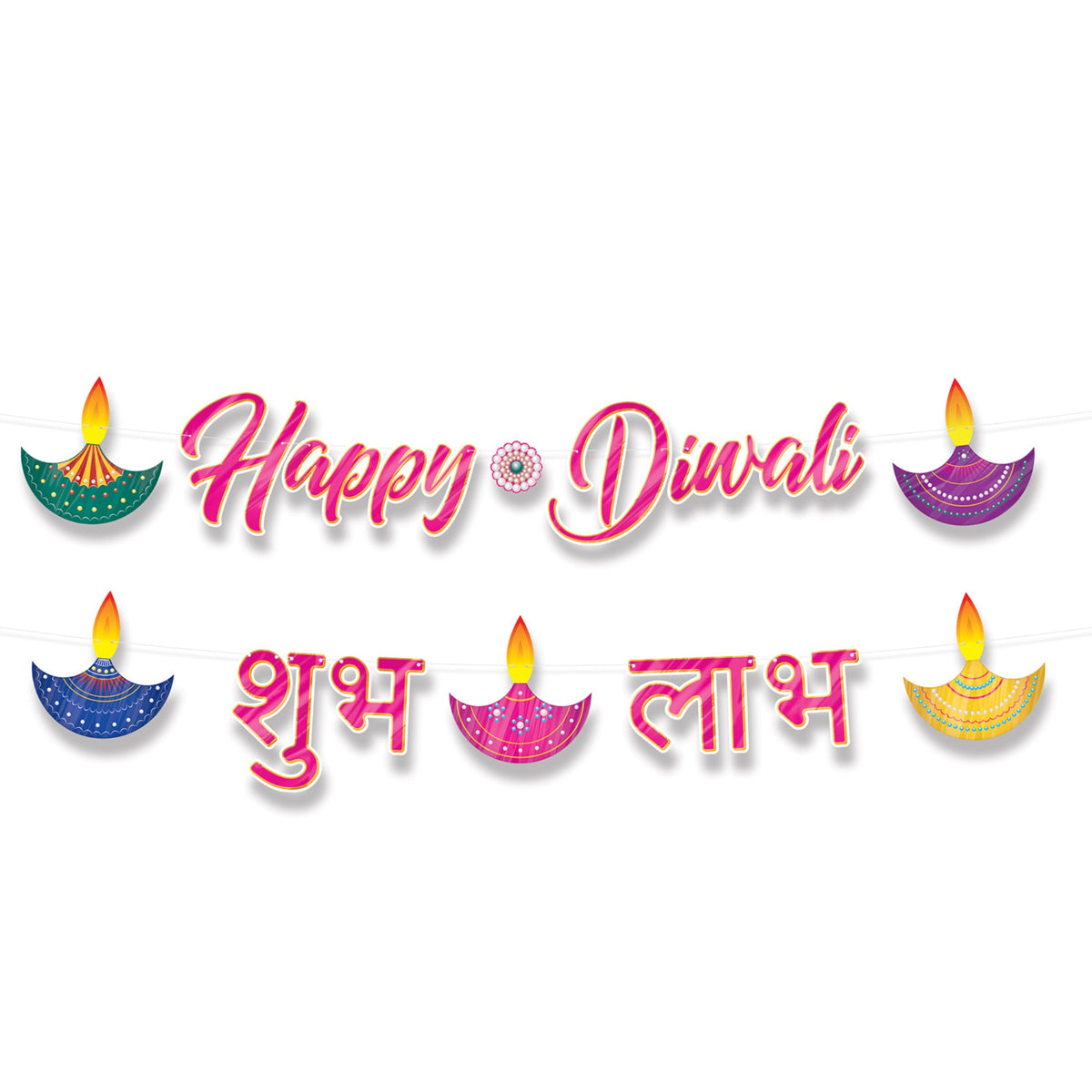 Foil Diwali Streamer Set, (Pack Of 12)