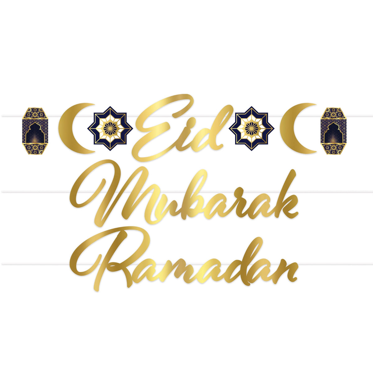Foil Ramadan Streamer Set, (Pack Of 12)