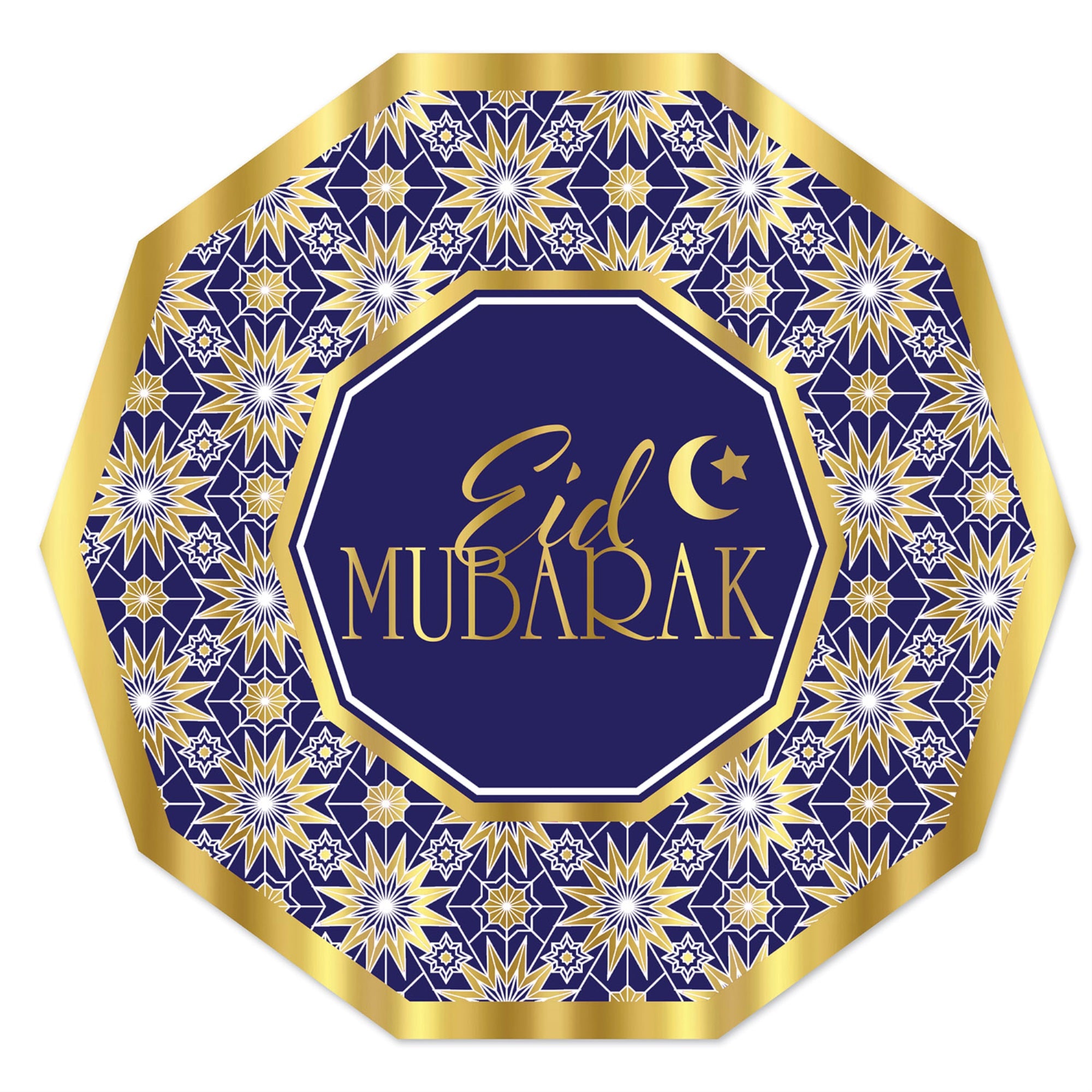 Ramadan Decagon Plates, (Pack Of 12)