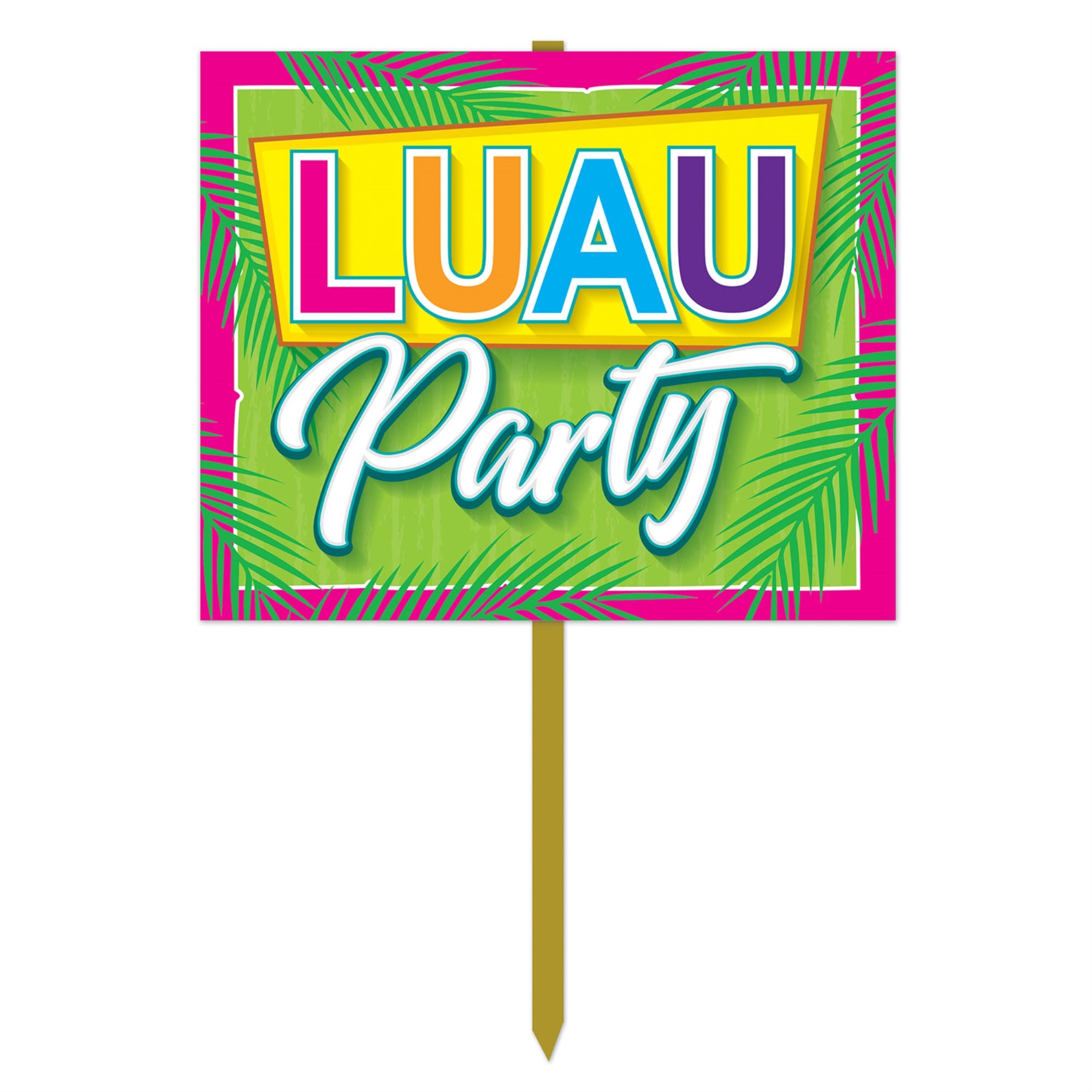 Luau Party Yard Sign, (Pack Of 6)