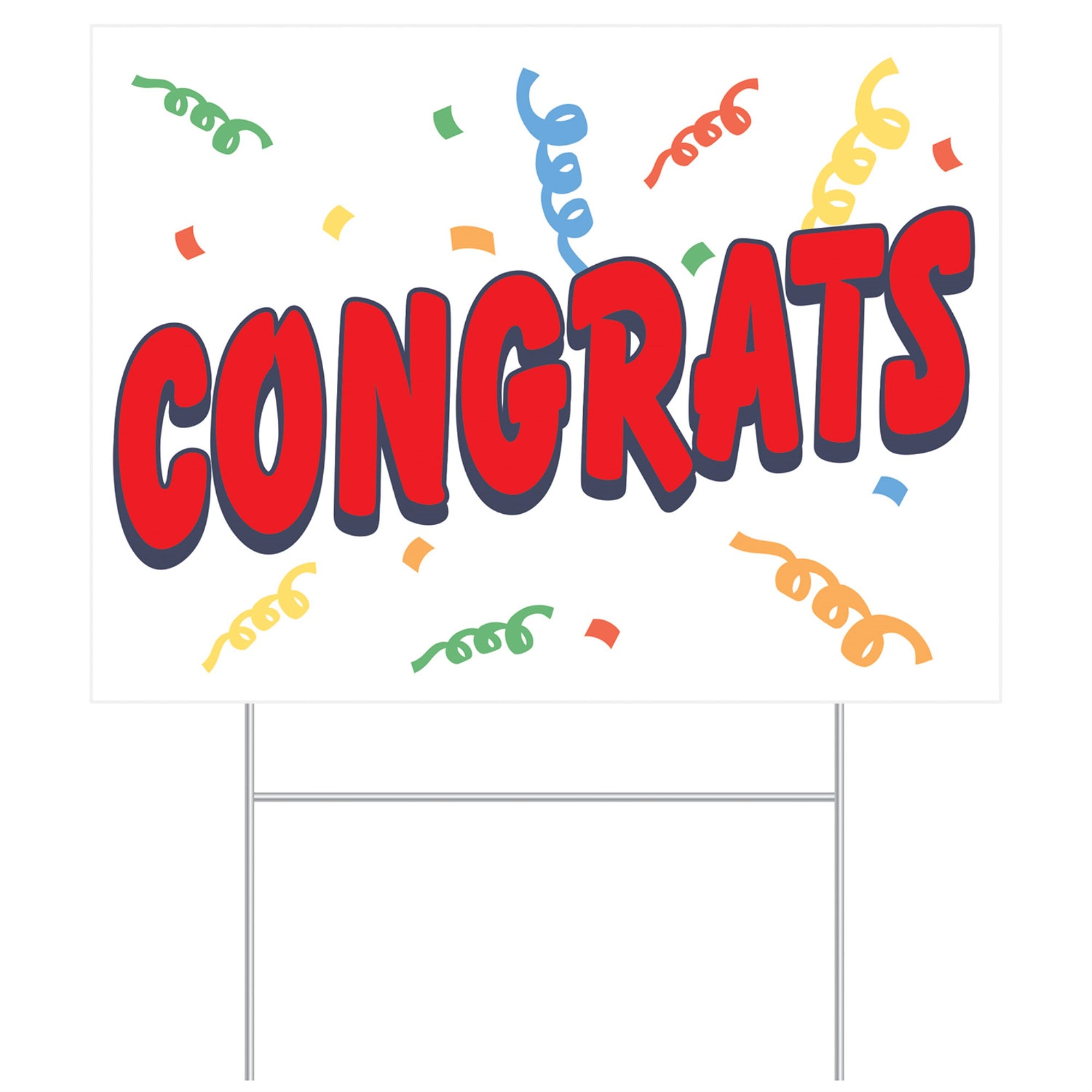 Plastic Congrats Yard Sign, (Pack Of 6)