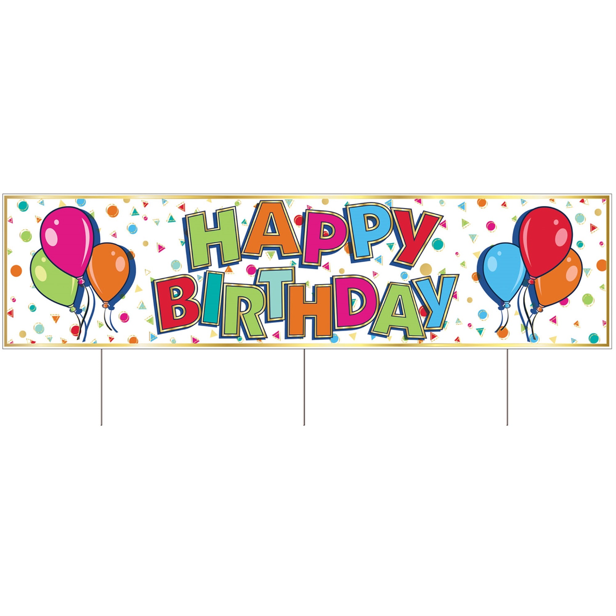 Plastic Jumbo Happy Birthday Yard Sign, (Pack Of 6)