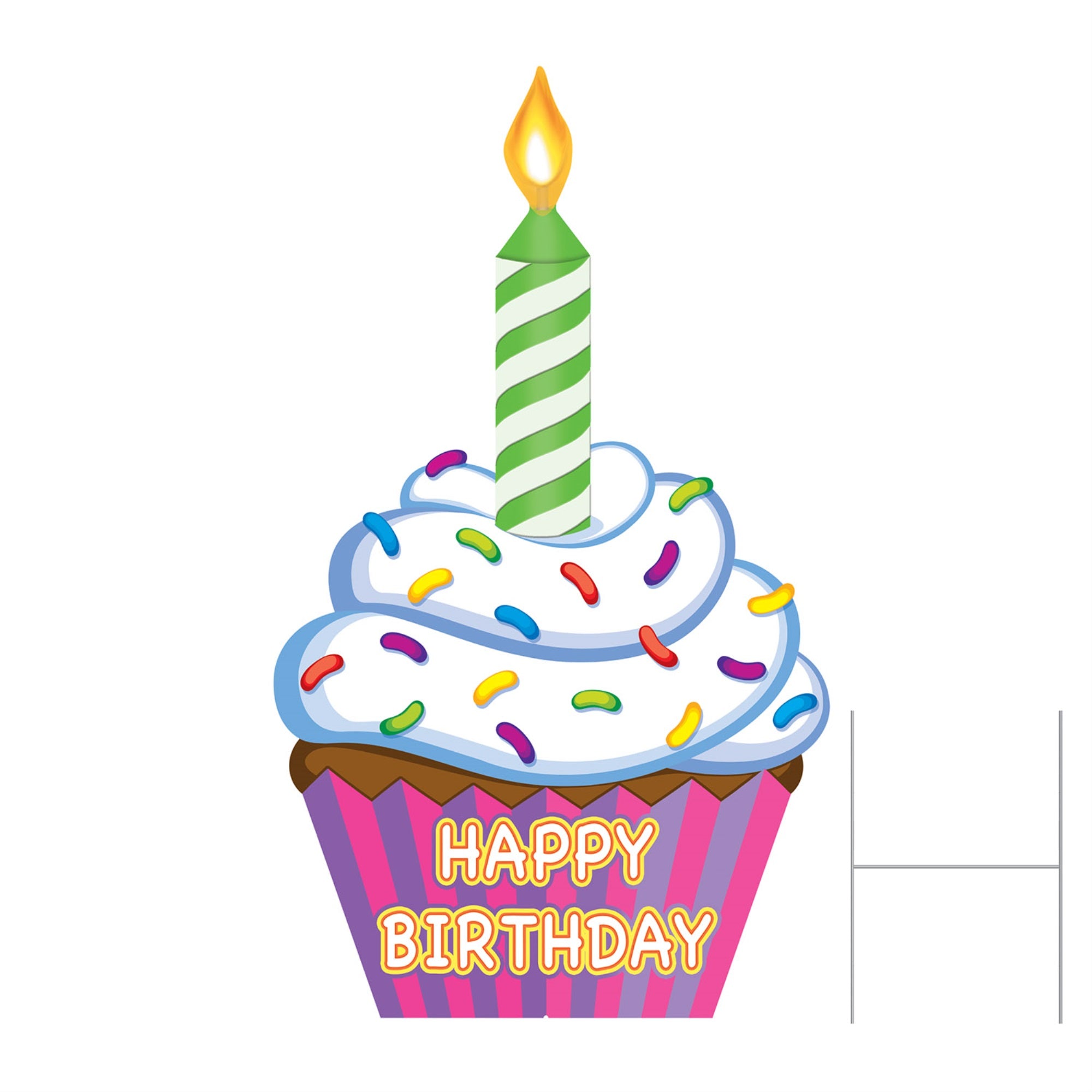 Plastic Jumbo Cupcake Yard Sign, (Pack Of 2)