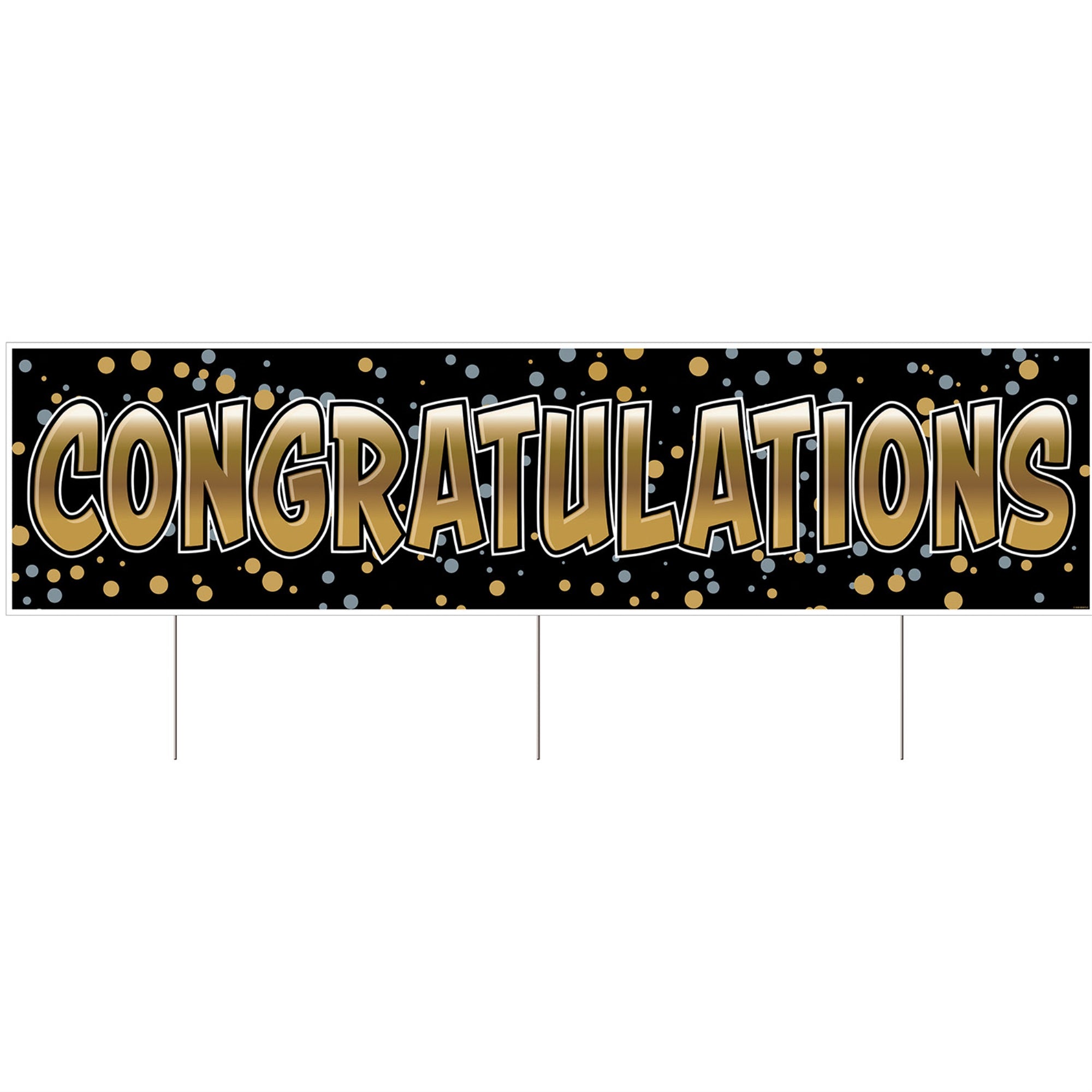 Plastic Jumbo Congratulations Yard Sign, (Pack Of 6)