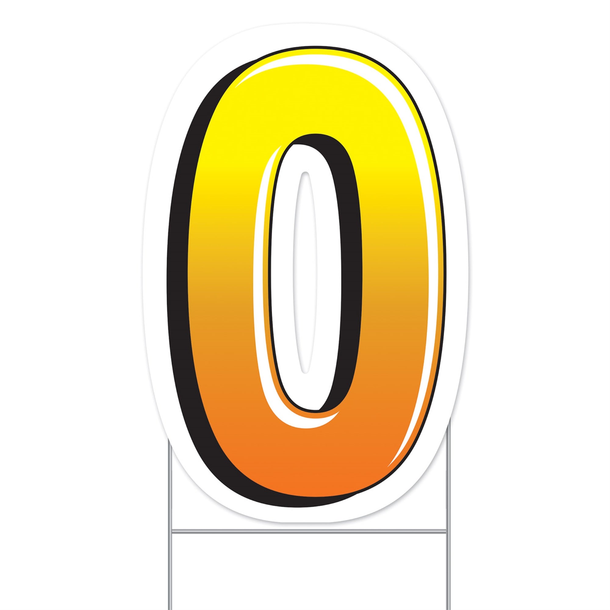 Plastic  0  Yard Sign, (Pack Of 3)