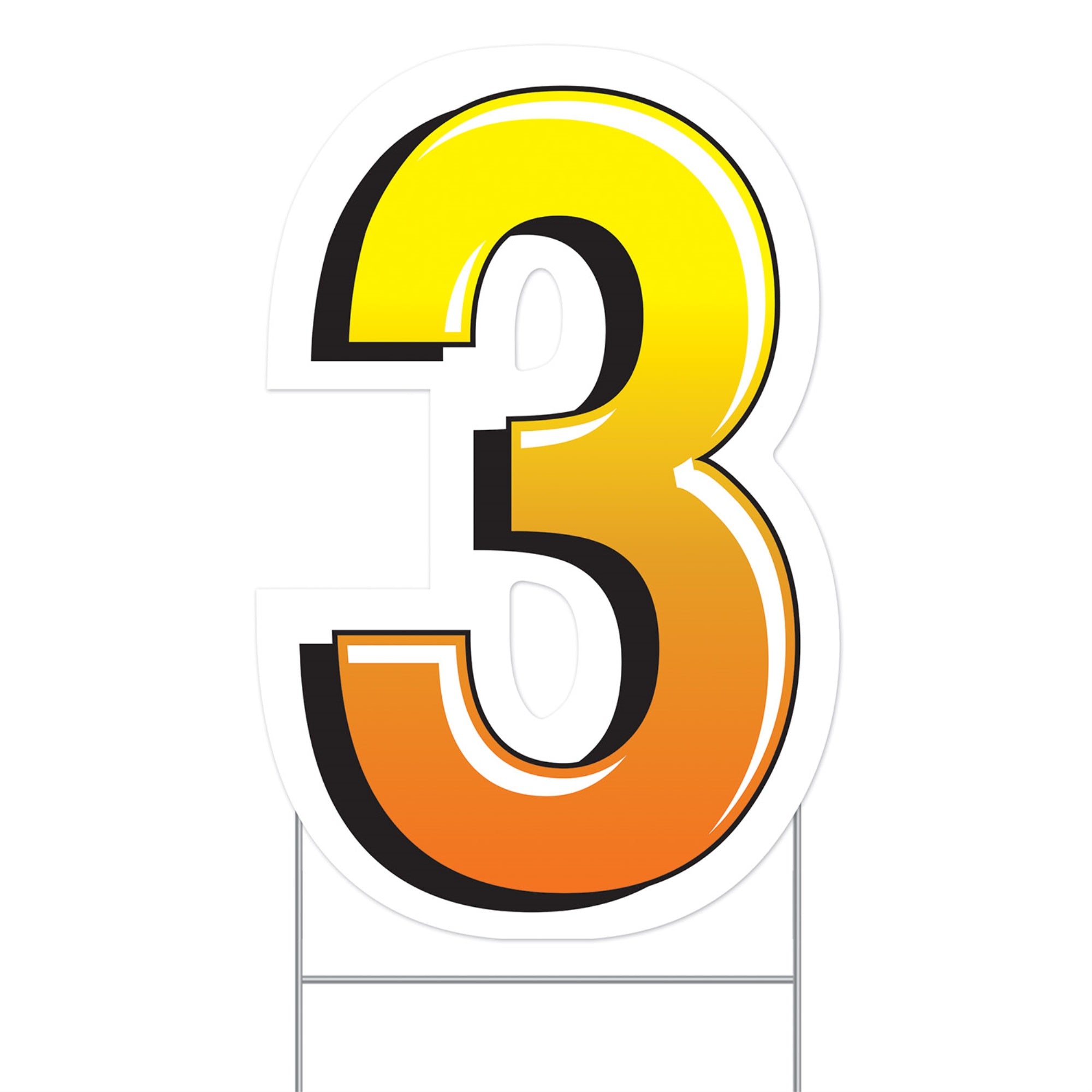Plastic  3  Yard Sign, (Pack Of 3)