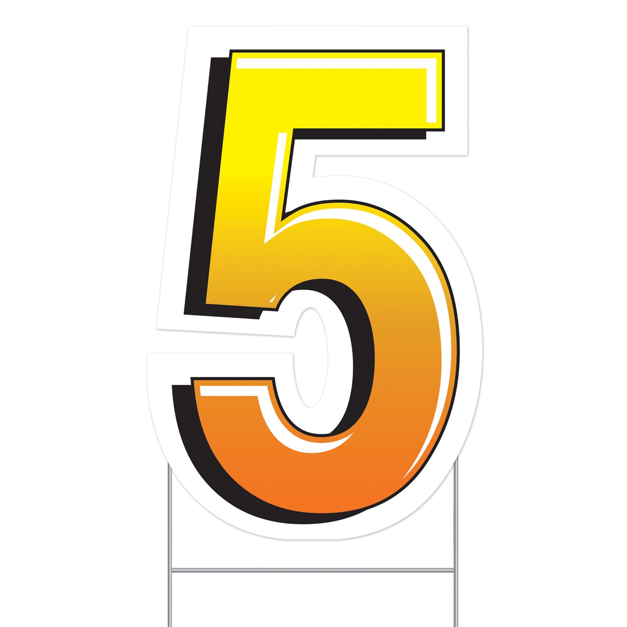 Plastic  5  Yard Sign, (Pack Of 3)