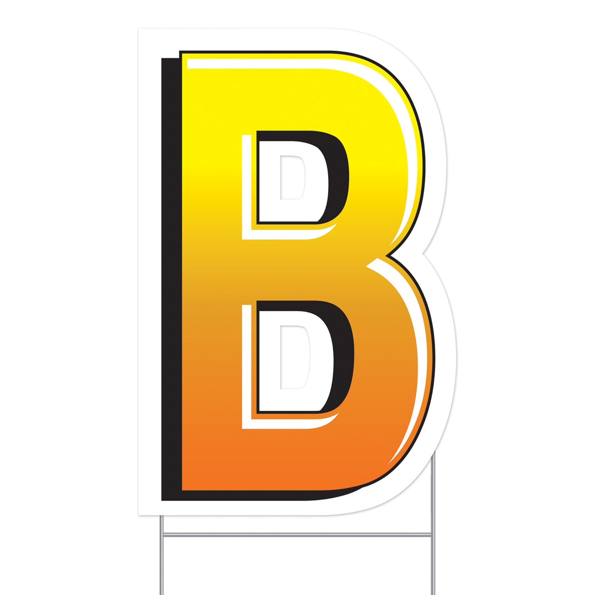 Plastic  B  Yard Sign, (Pack Of 3)