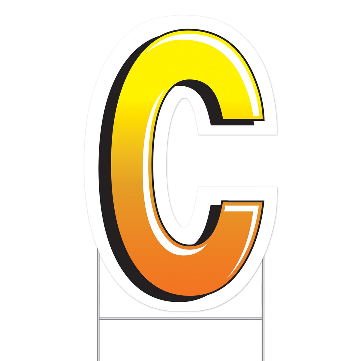Plastic  C  Yard Sign, (Pack Of 3)