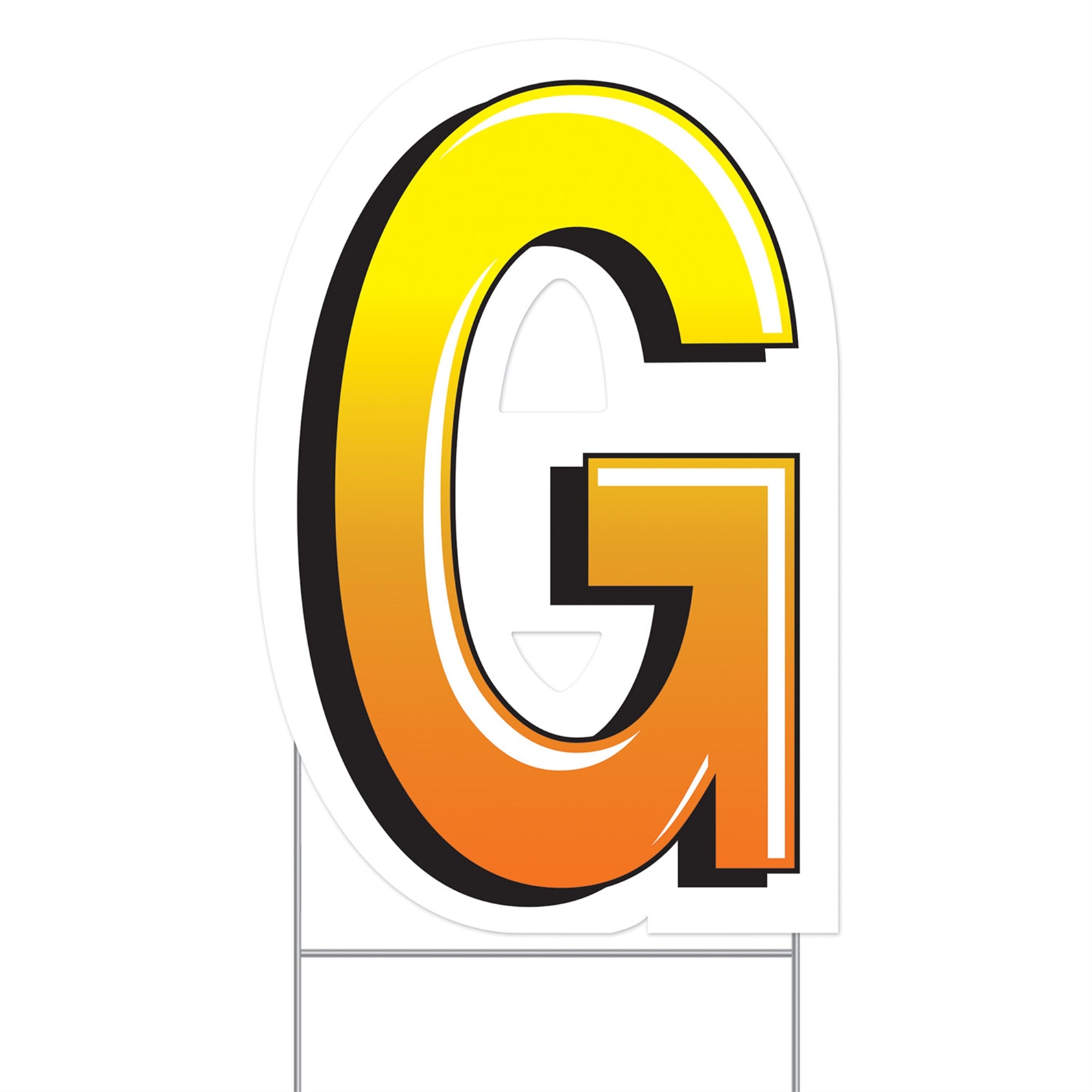 Plastic  G  Yard Sign, (Pack Of 3)