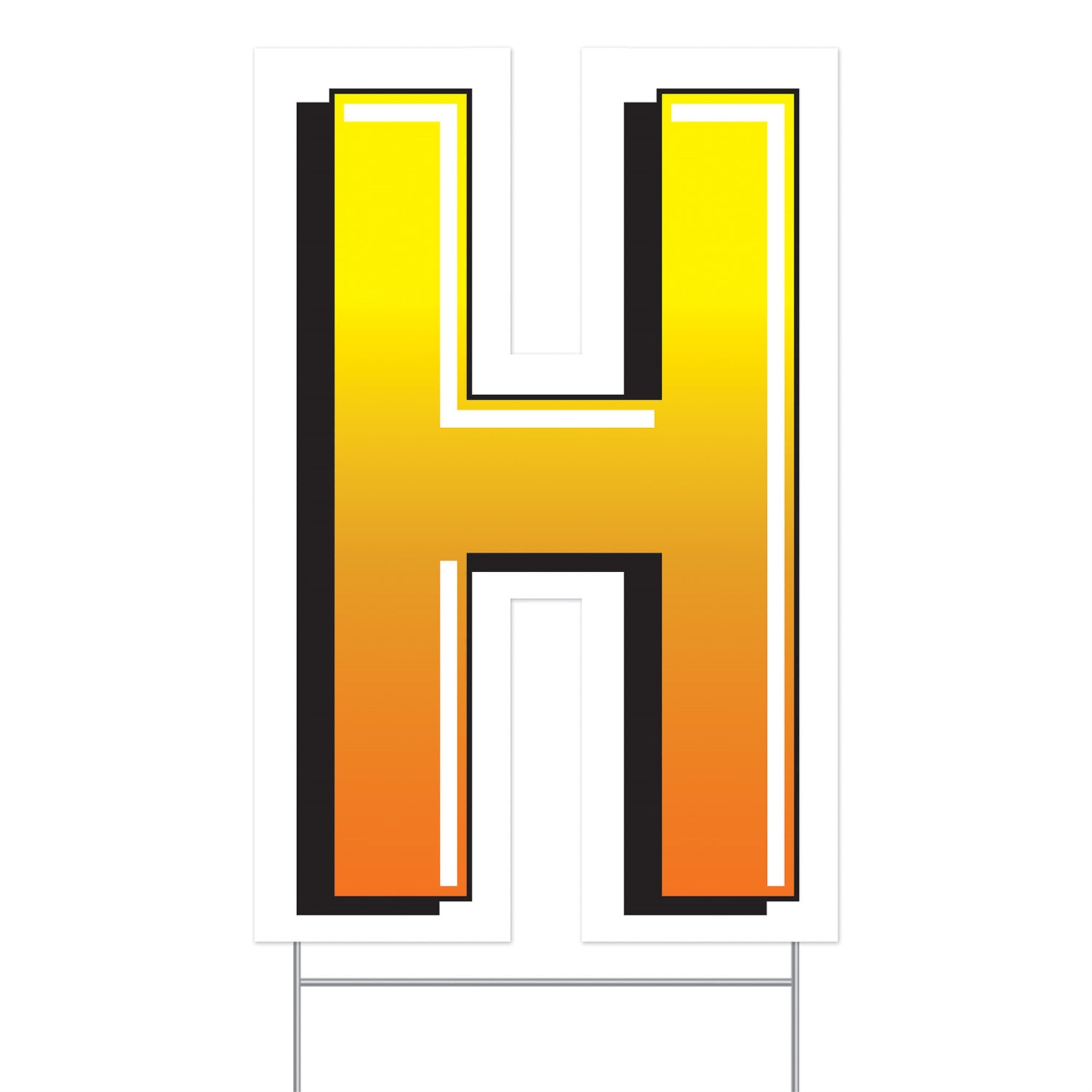 Plastic  H  Yard Sign, (Pack Of 3)