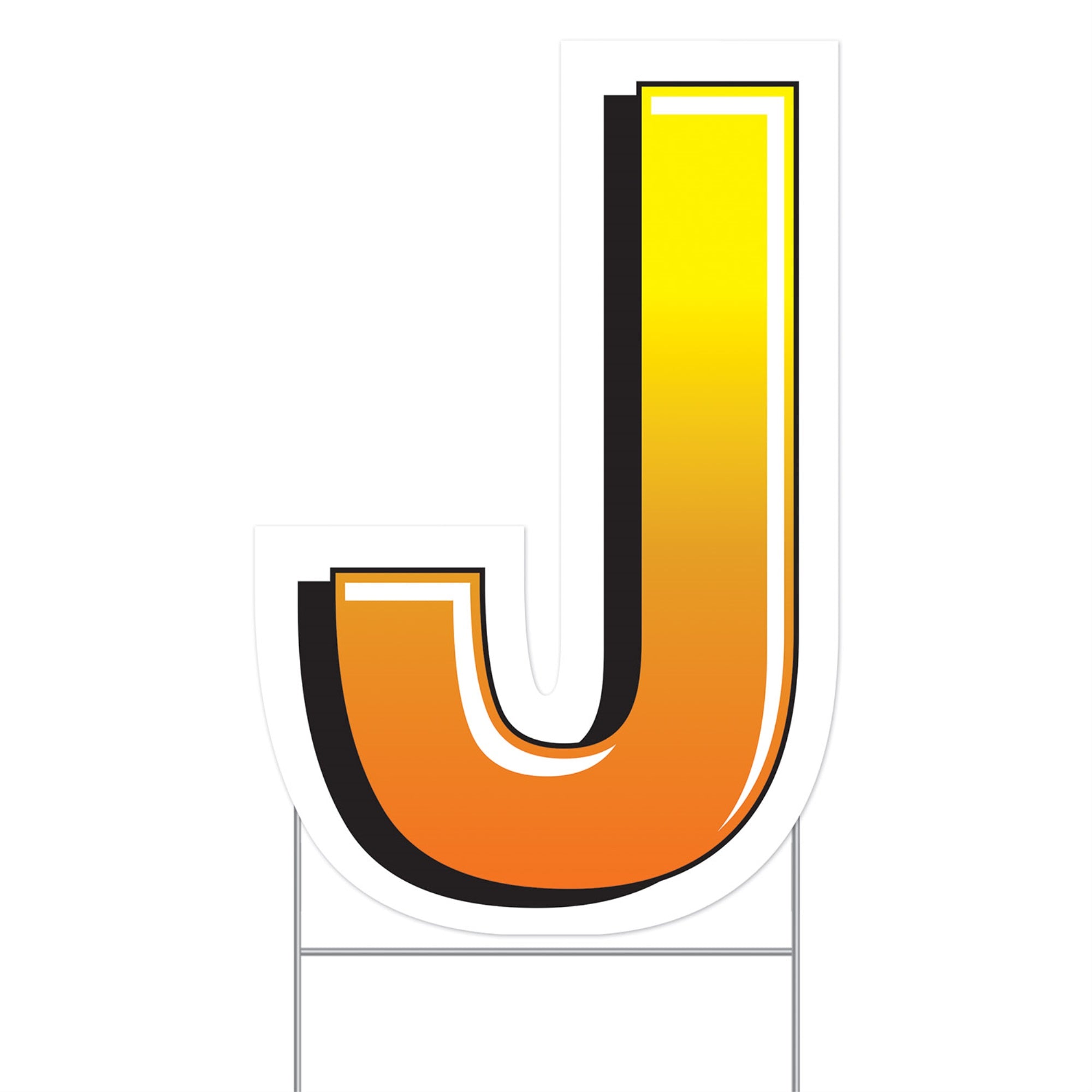 Plastic  J  Yard Sign, (Pack Of 3)