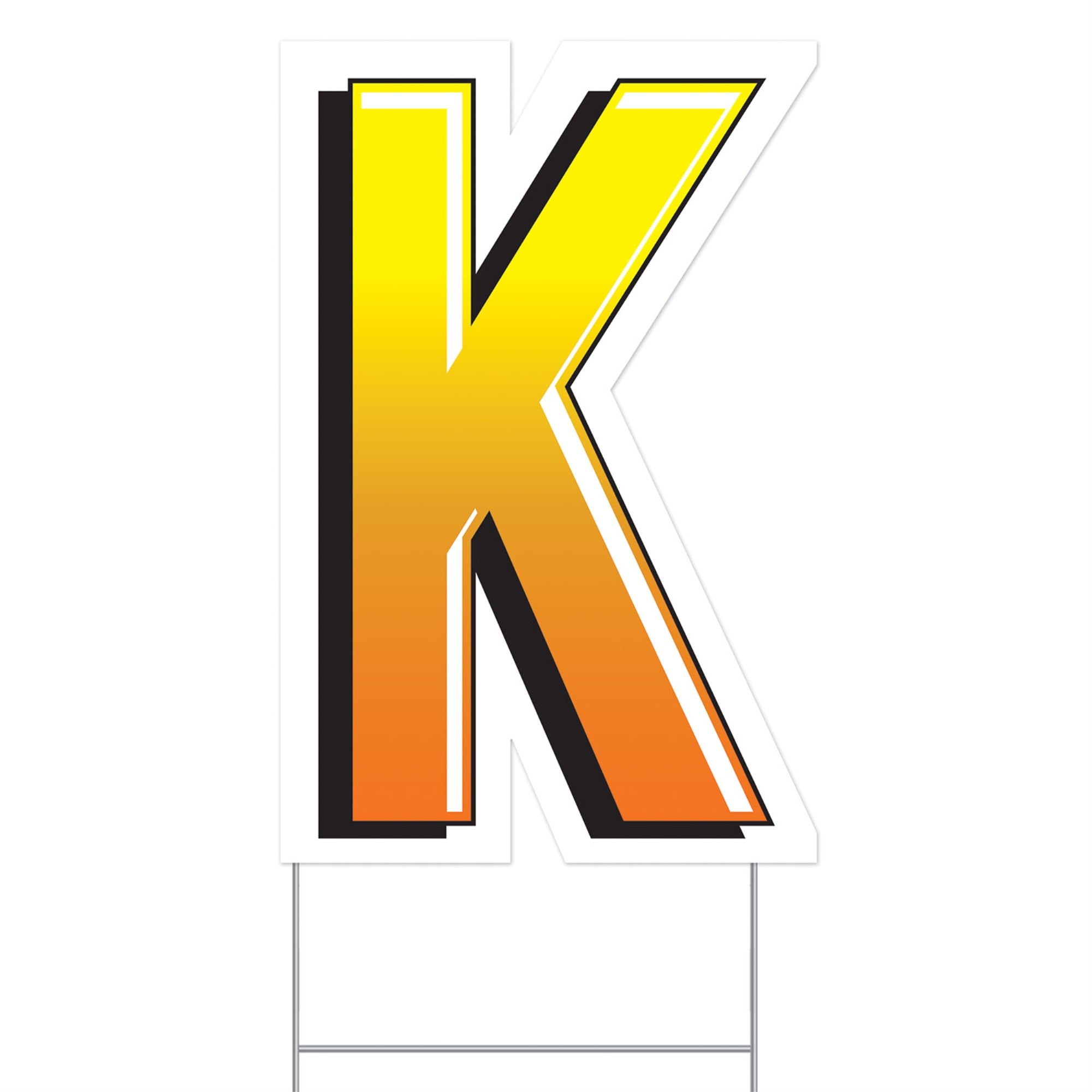 Plastic  K  Yard Sign, (Pack Of 3)