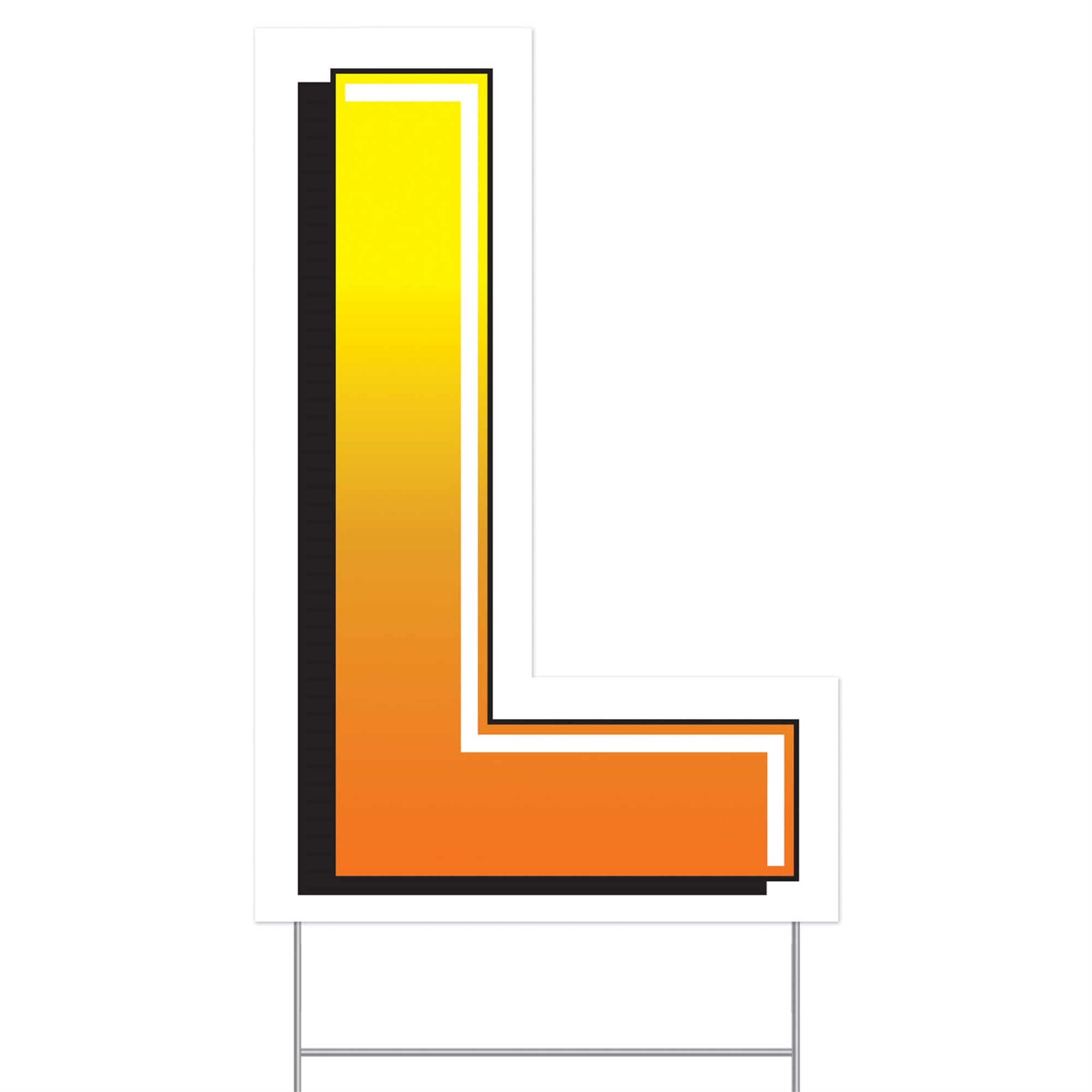 Plastic  L  Yard Sign, (Pack Of 3)