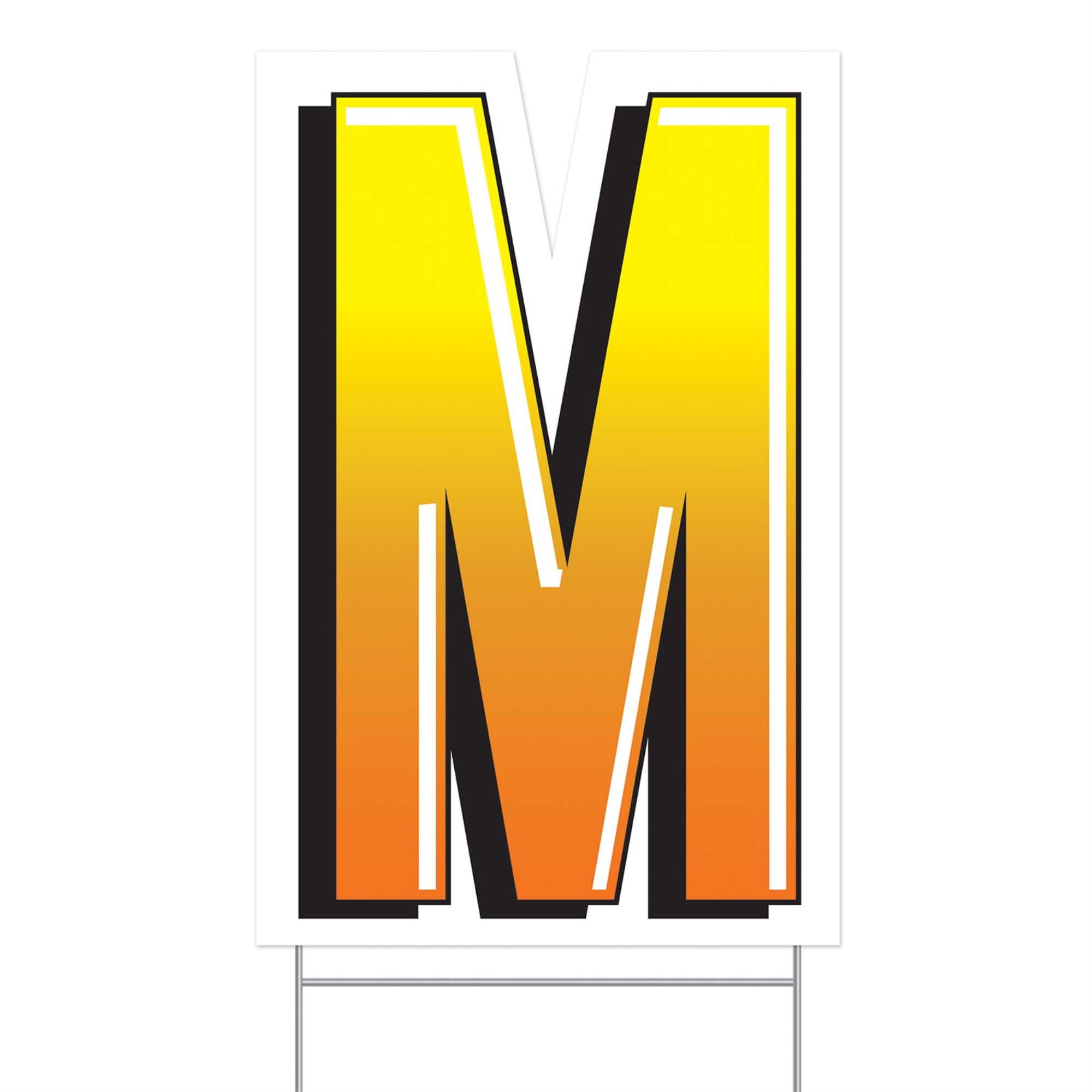Plastic  M  Yard Sign, (Pack Of 3)